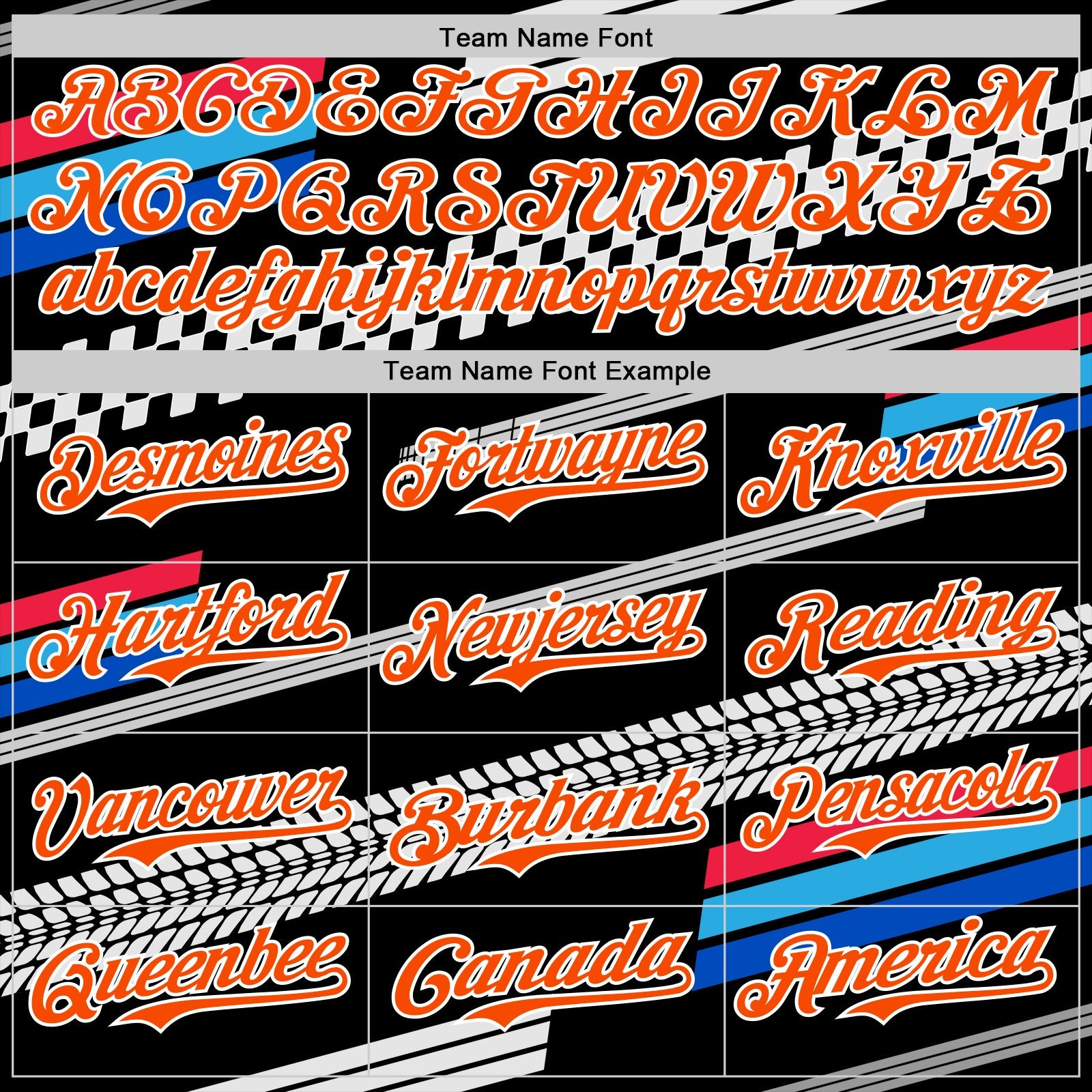 Custom Black Orange White-Blue Car Racing Formula Auto Motorsport Authentic Baseball Jersey view 4