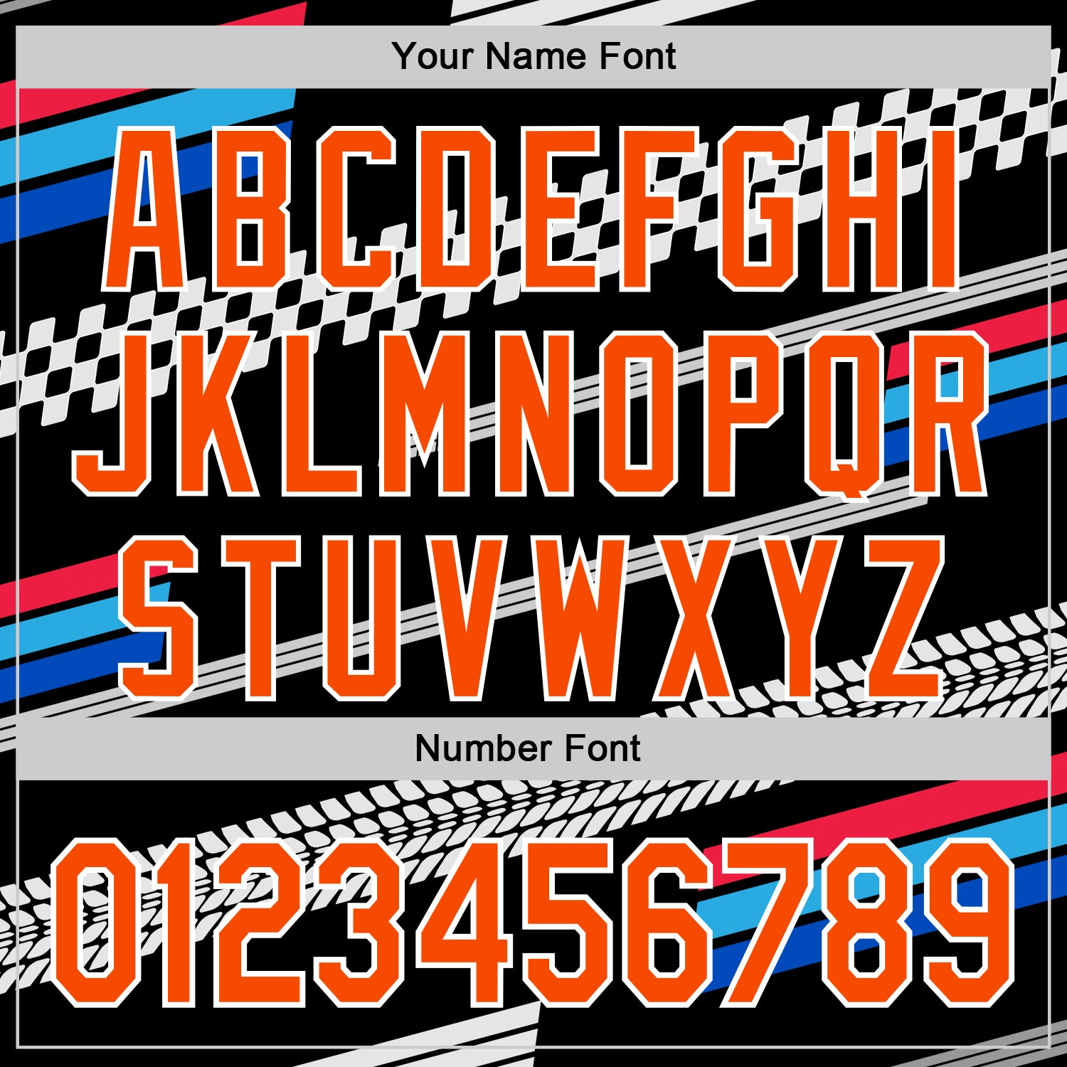 Custom Black Orange White-Blue Car Racing Formula Auto Motorsport Authentic Baseball Jersey view 5