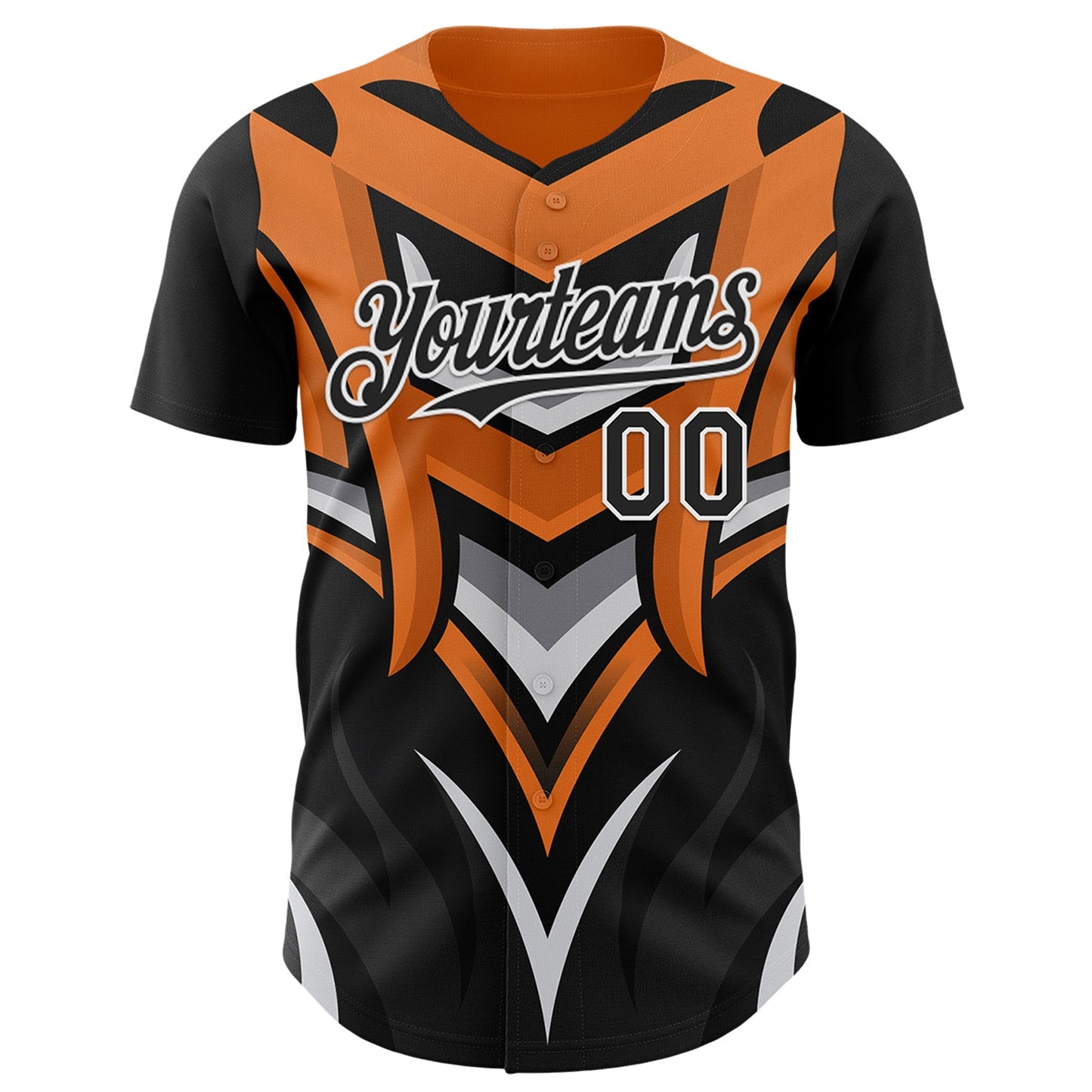 Custom Black White Orange-Gray Car Racing Formula Auto Motorsport Authentic Baseball Jersey view 2