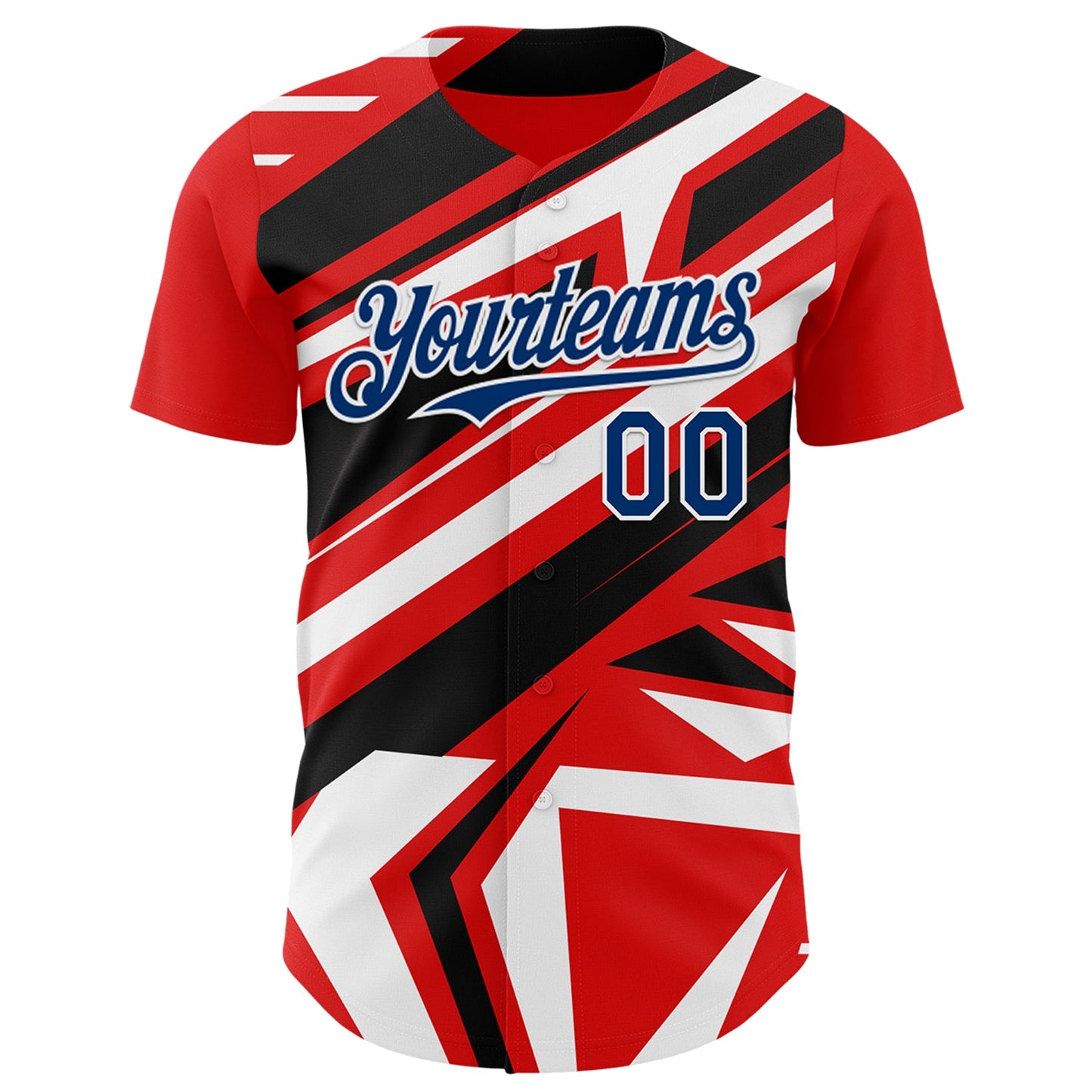 Custom Red USA Navy Blue White-Black Car Racing Formula Auto Motorsport Authentic Baseball Jersey view 2