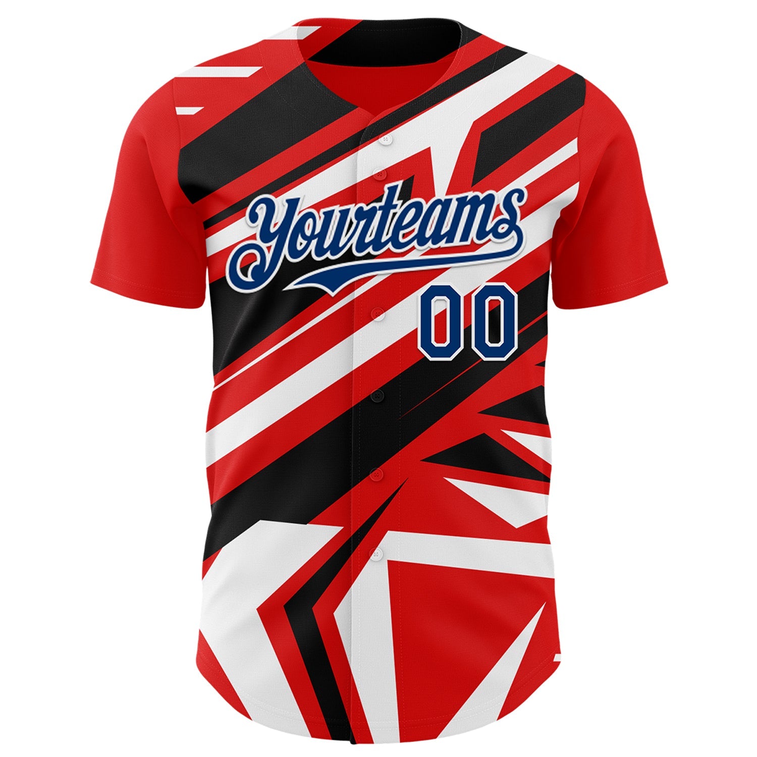 Custom Red USA Navy Blue White-Black Car Racing Formula Auto Motorsport Authentic Baseball Jersey view 2