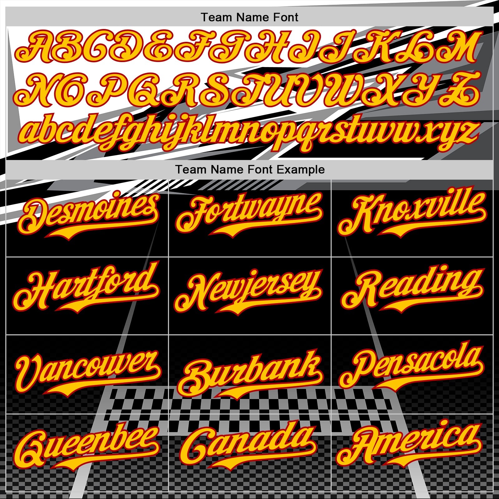 Custom Black Yellow Red White-Gray Car Racing Formula Auto Motorsport Authentic Baseball Jersey view 4