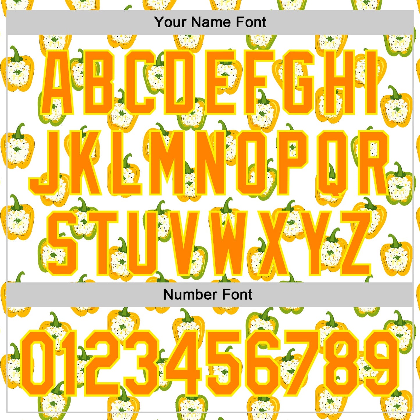 Custom White Bay Orange-Light Yellow Foodie Rice Stuffed Pepper Vegetable Authentic Baseball Jersey view 5