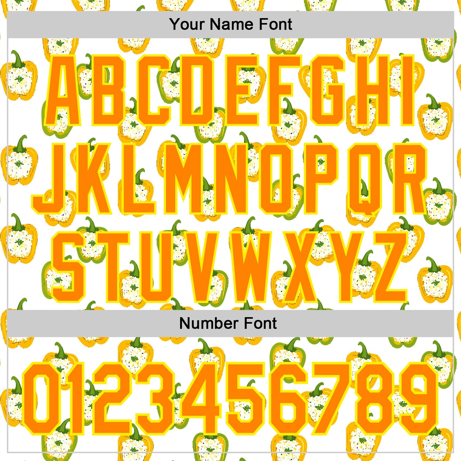 Custom White Bay Orange-Light Yellow Foodie Rice Stuffed Pepper Vegetable Authentic Baseball Jersey view 5