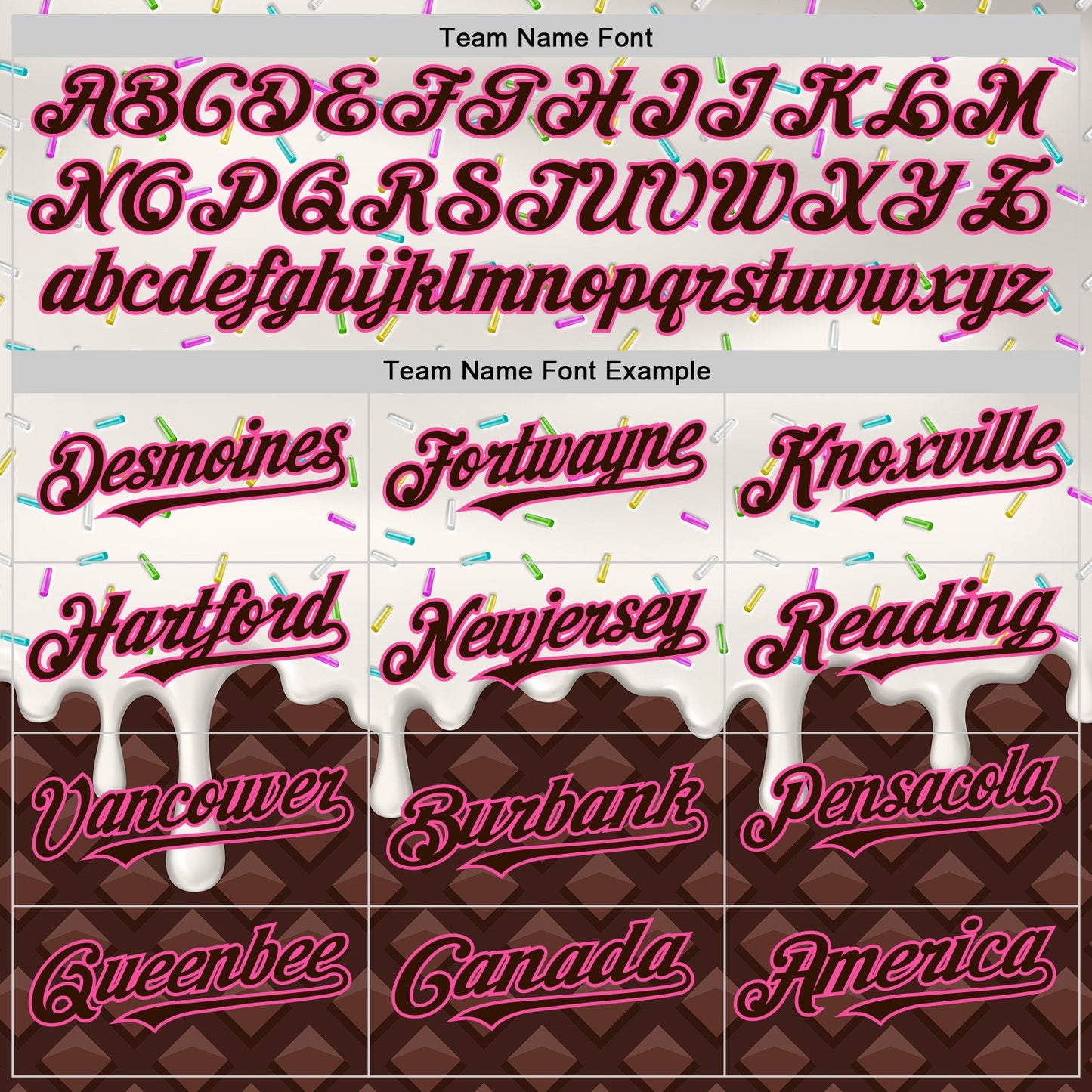 Custom White Brown-Pink Foodie Dripping Ice Cream Authentic Baseball Jersey view 4