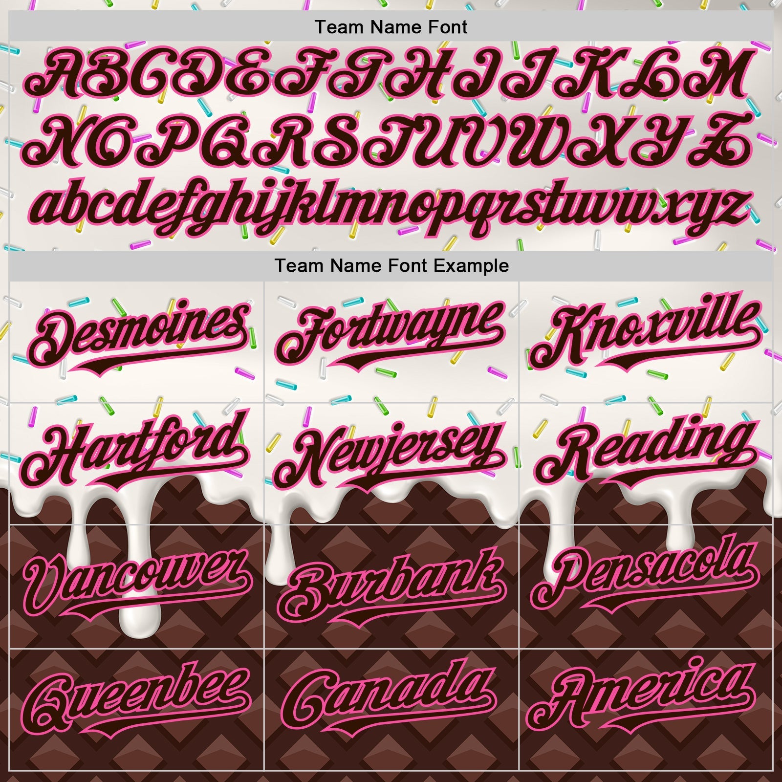 Custom White Brown-Pink Foodie Dripping Ice Cream Authentic Baseball Jersey view 4