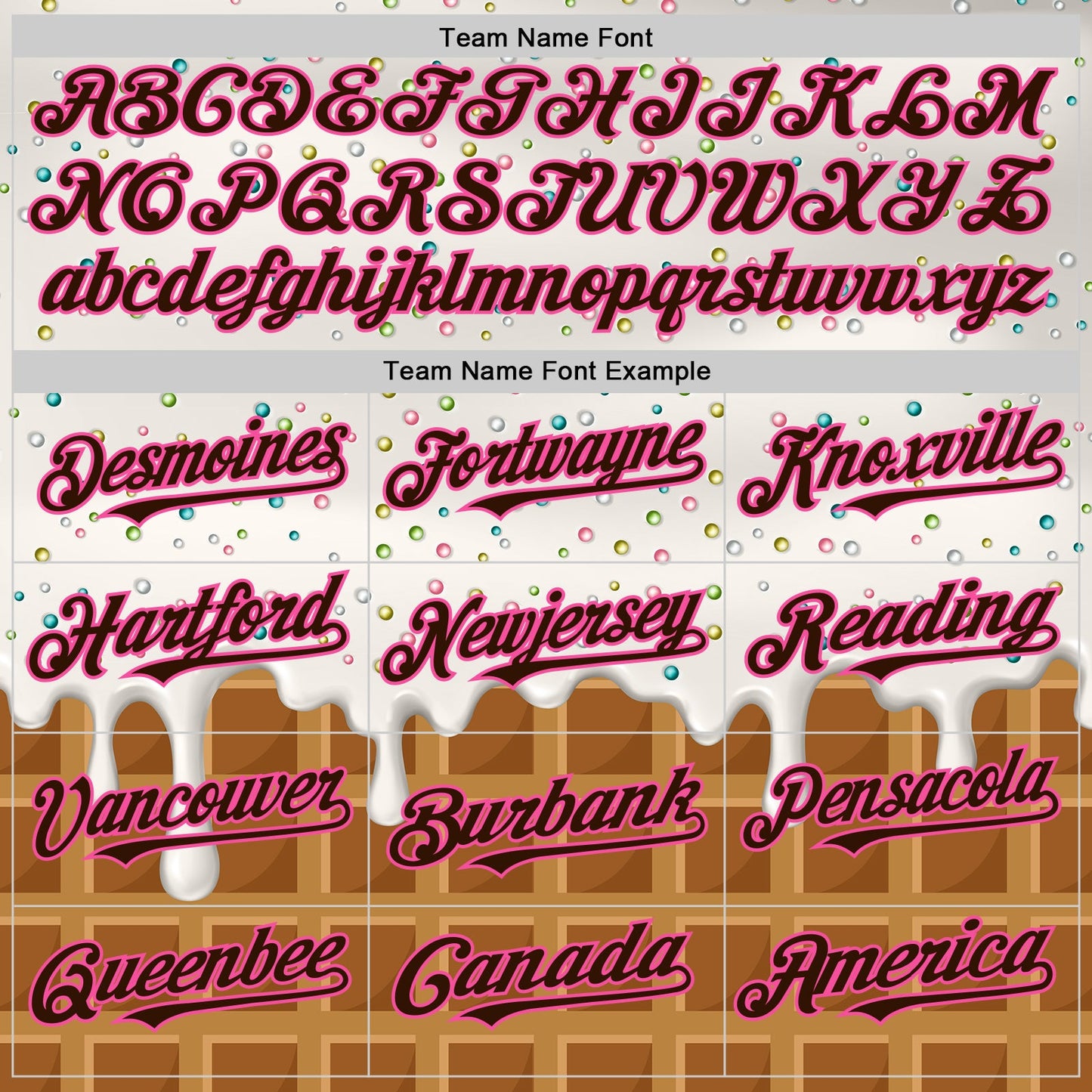 Custom White Brown-Pink Foodie Dripping Ice Cream Authentic Baseball Jersey view 4