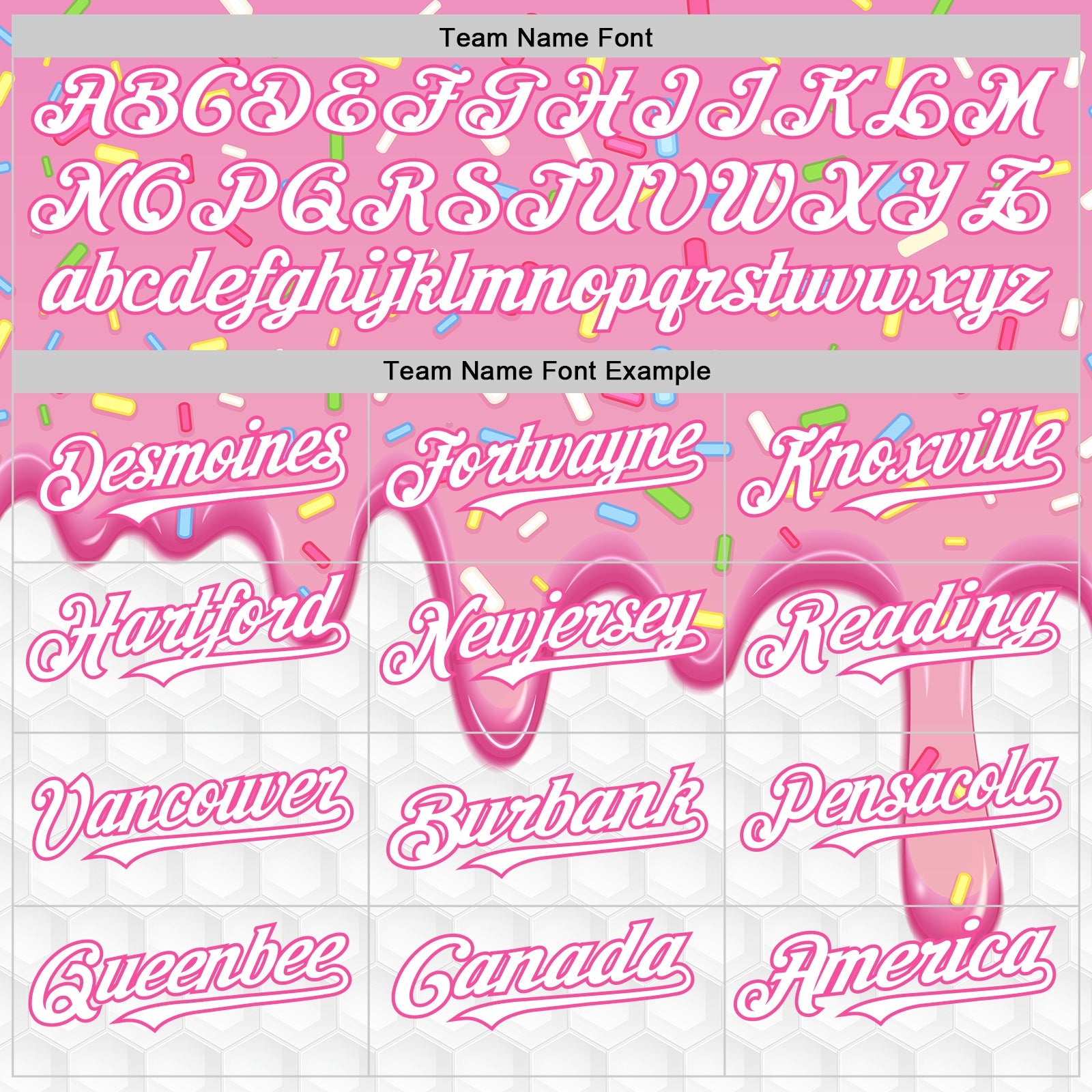 Custom Pink White Foodie Dripping Ice Cream Authentic Baseball Jersey view 4