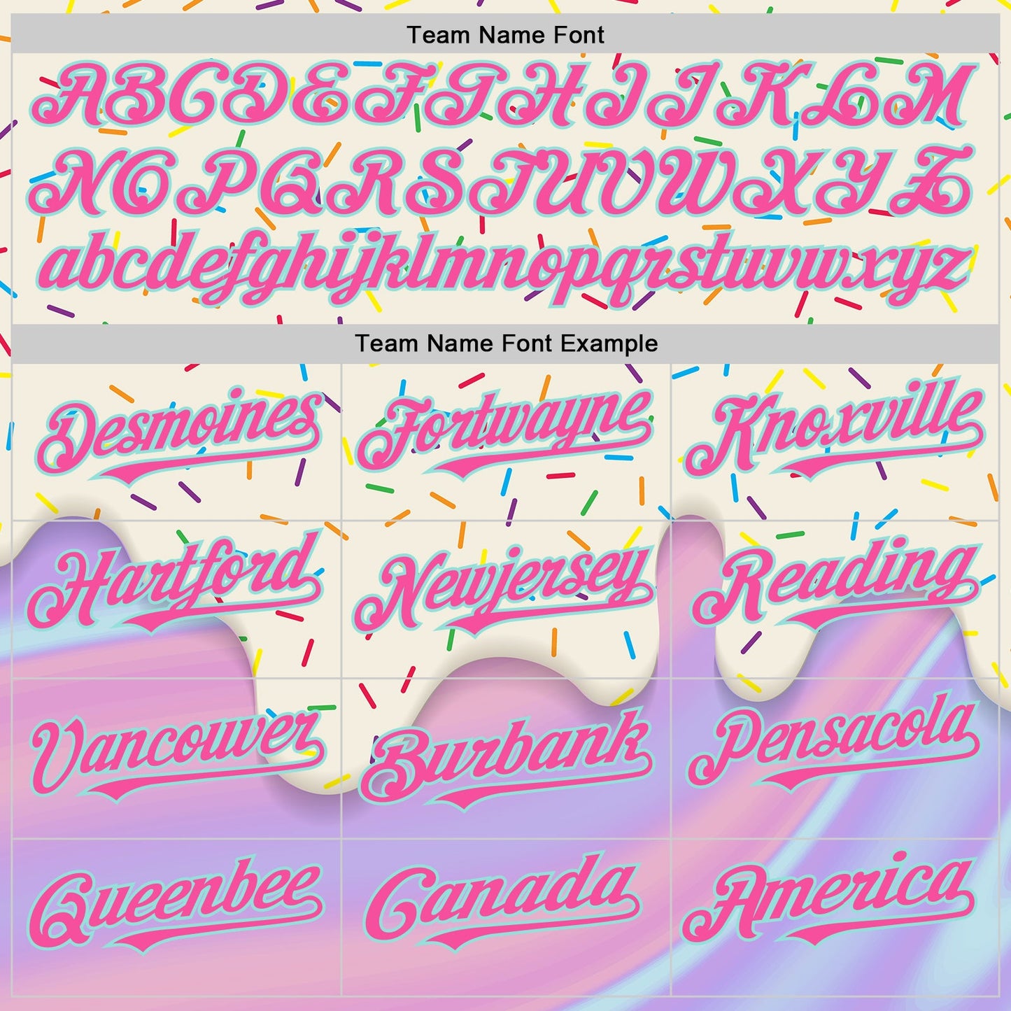 Custom Cream Pink-Ice Blue Foodie Dripping Ice Cream Authentic Baseball Jersey view 4