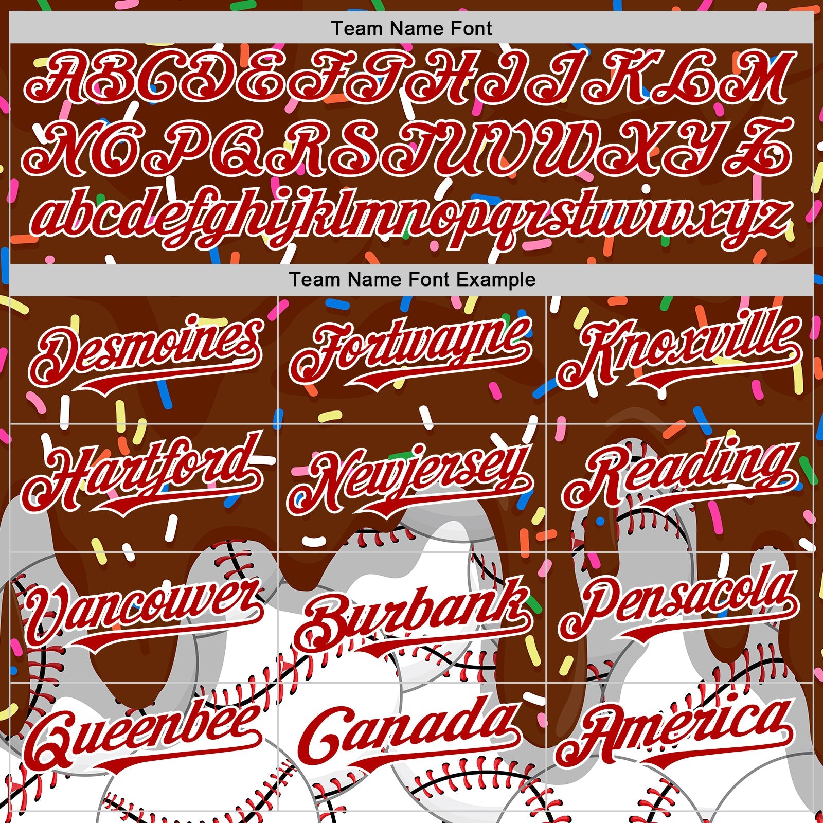 Custom Brown Red-White Foodie Dripping Ice Cream Authentic Baseball Jersey view 4