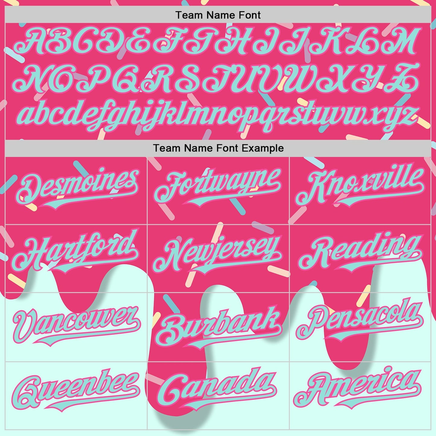 Custom Pink Ice Blue Foodie Dripping Ice Cream Authentic Baseball Jersey view 4