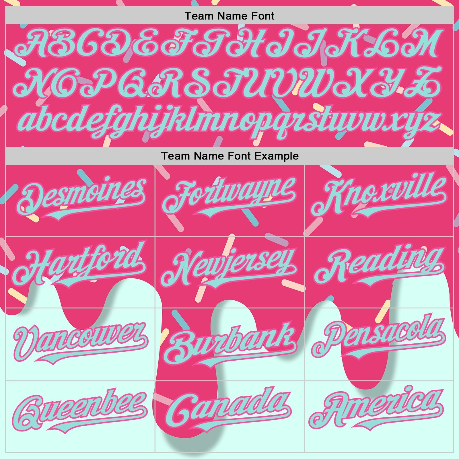 Custom Pink Ice Blue Foodie Dripping Ice Cream Authentic Baseball Jersey view 4
