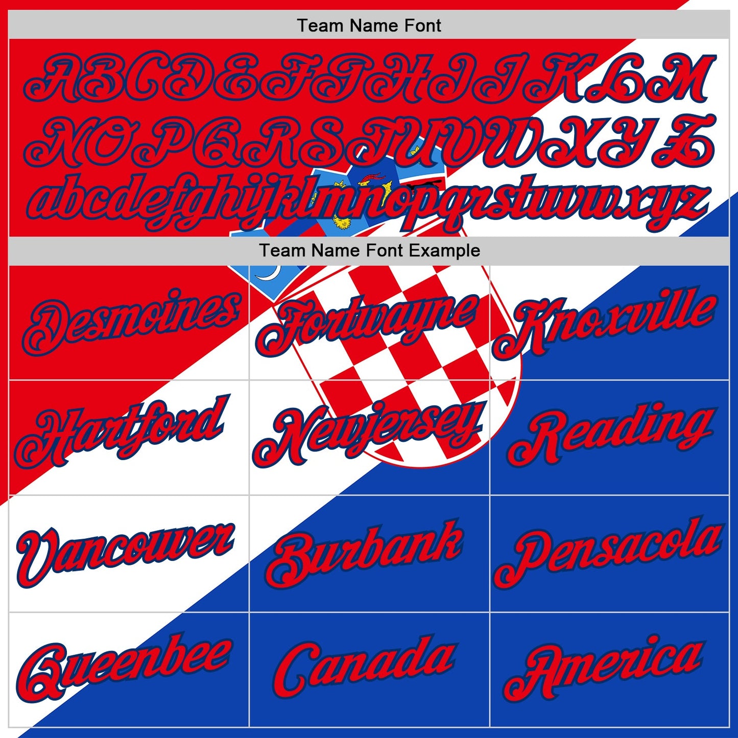 Custom Fire Red US Navy Blue White-Blue Croatia Flag Performance T-Shirt view 3