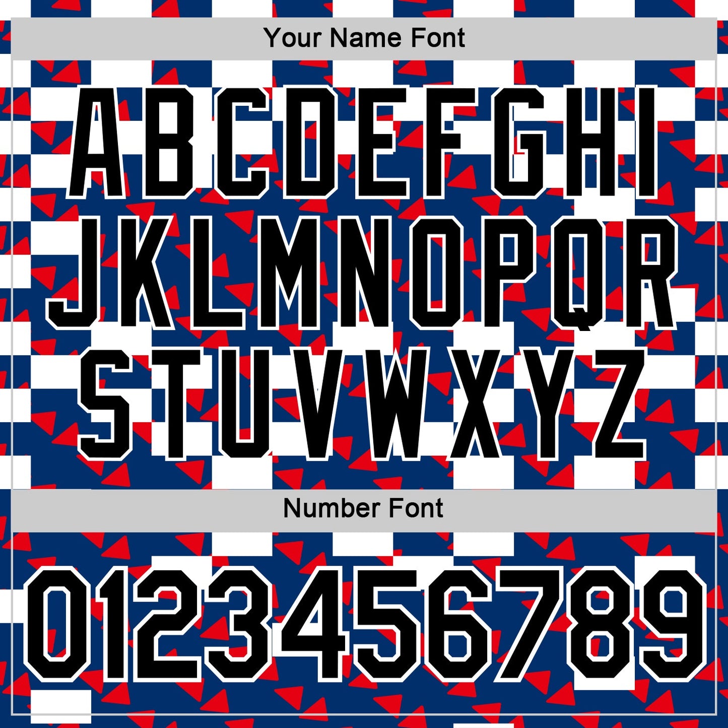 Custom Blue Black White-Red Croatia Geometric Performance T-Shirt view 4