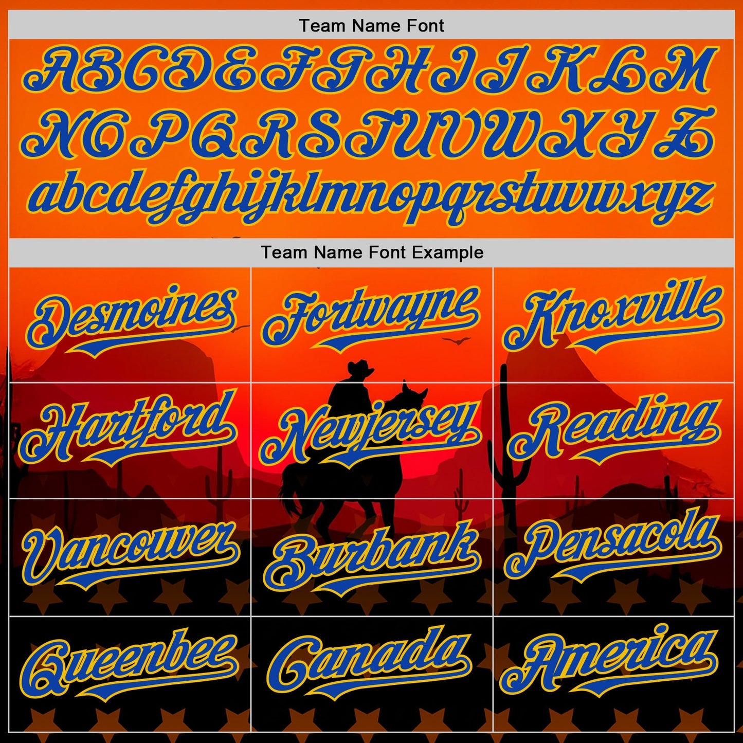 Custom Orange Thunder Blue-Yellow Texas Cowboy City Edition Authentic Baseball Jersey view 4