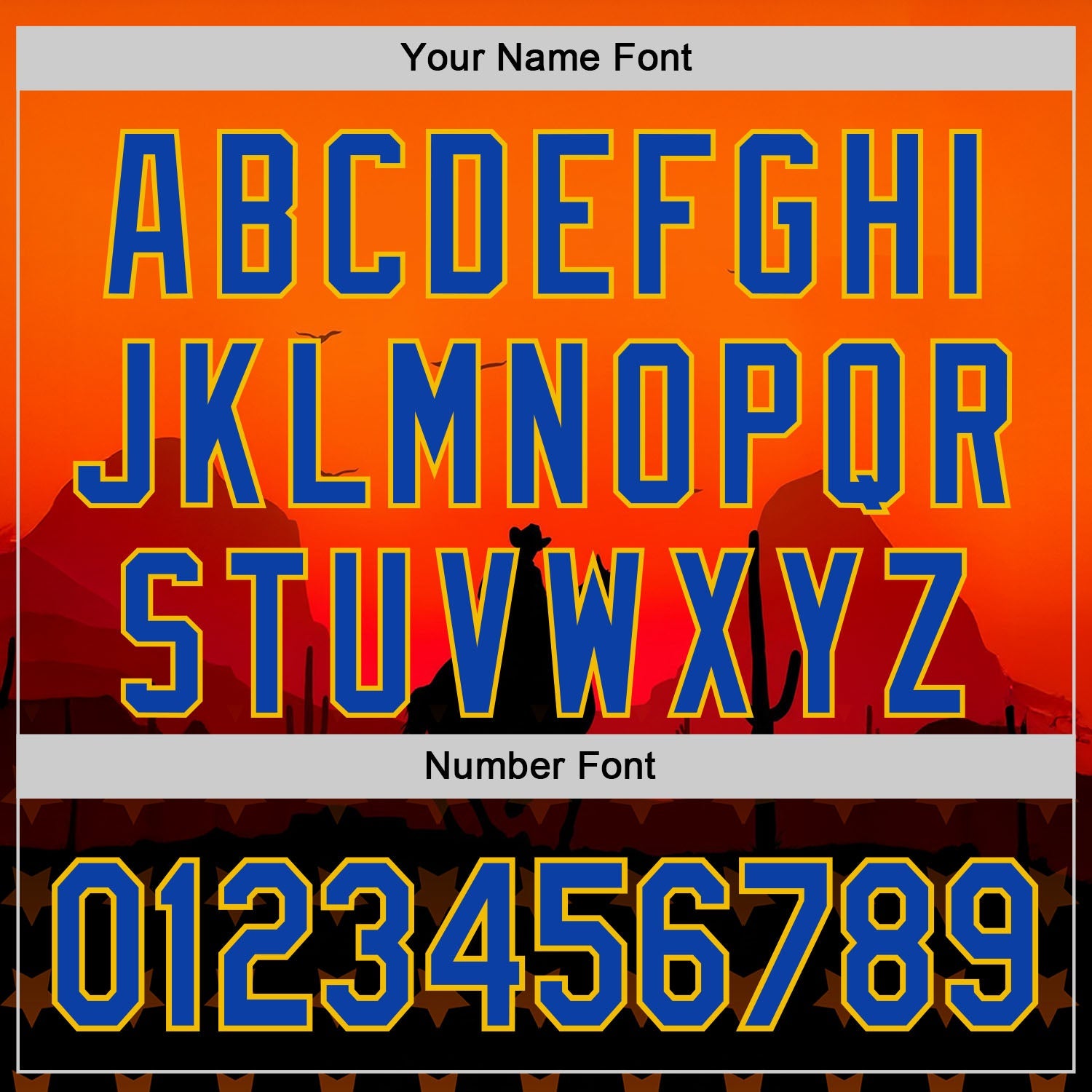 Custom Orange Thunder Blue-Yellow Texas Cowboy City Edition Authentic Baseball Jersey view 5