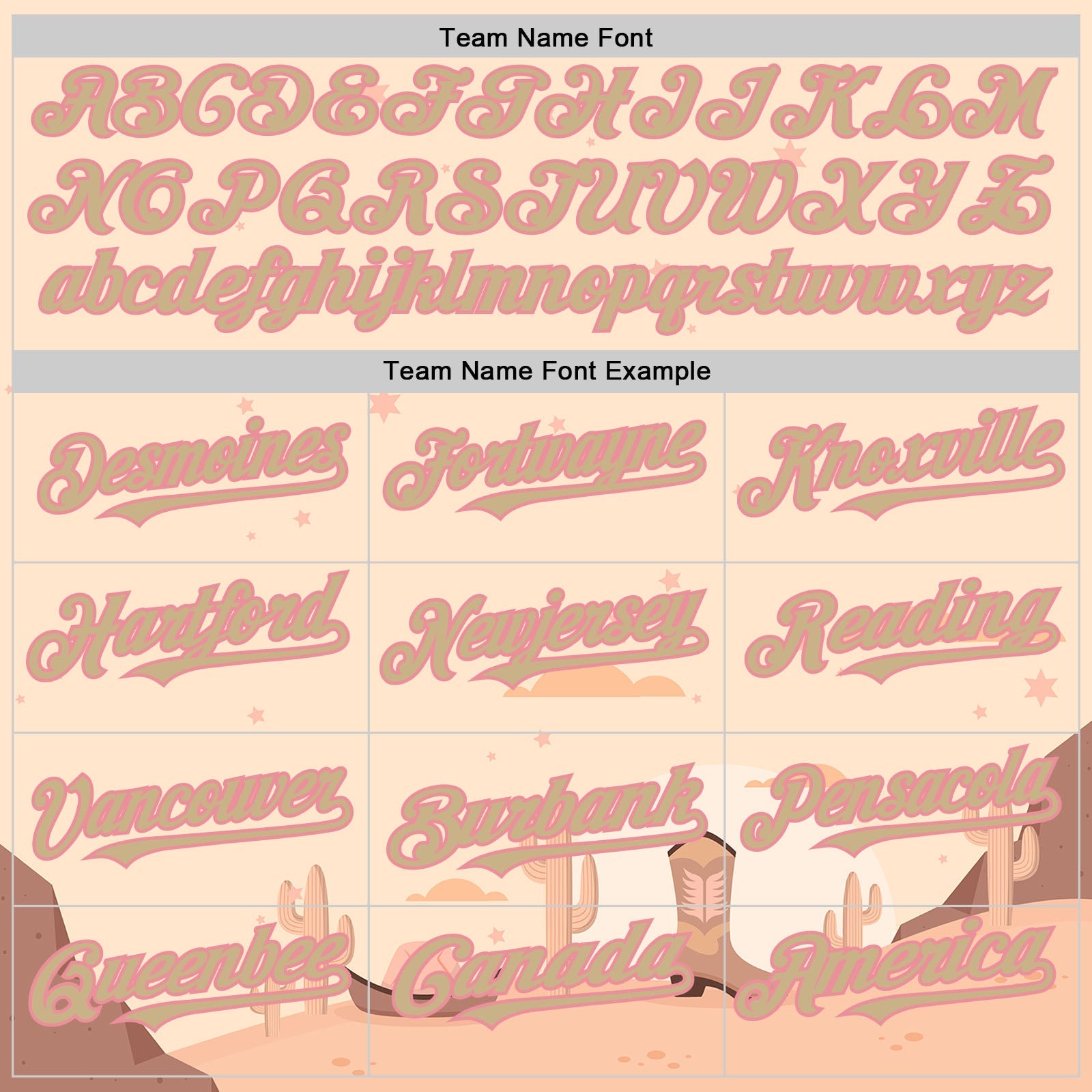 Custom City Cream Vegas Gold-Medium Pink Texas Cowboy Landscape City Edition Authentic Baseball Jersey view 4
