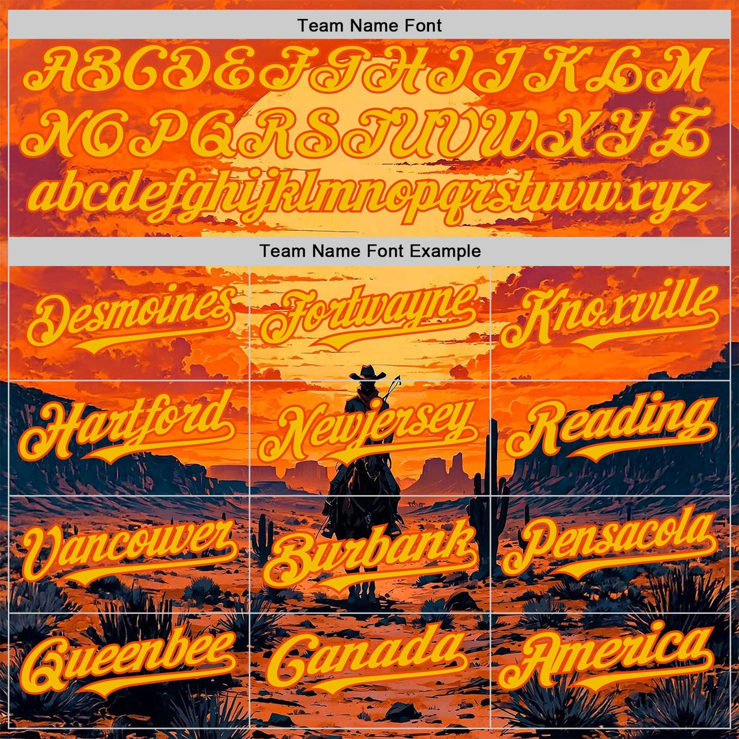 Custom Orange Yellow Texas Cowboy Sunset Southwest Landscape City Edition Authentic Baseball Jersey view 4