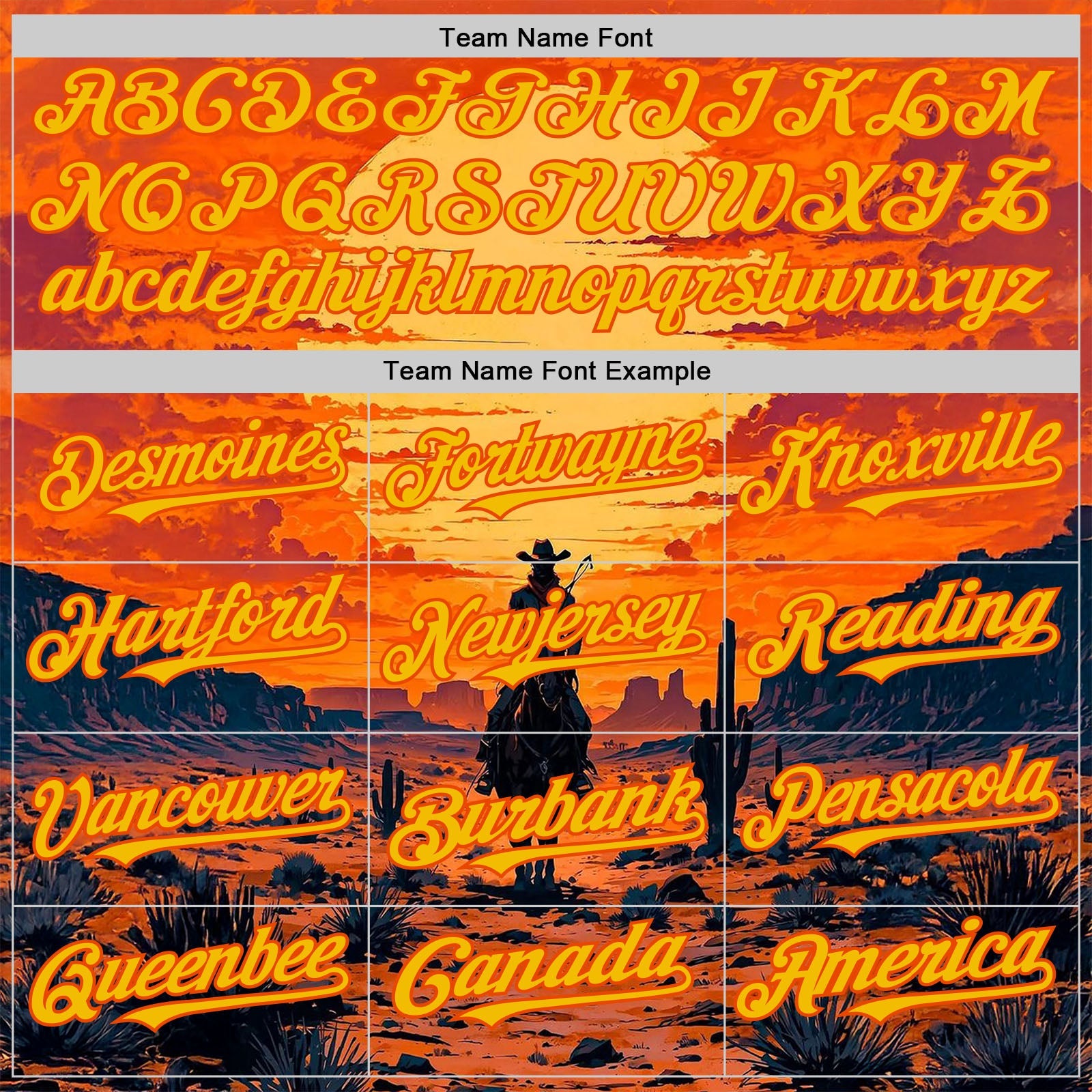 Custom Orange Yellow Texas Cowboy Sunset Southwest Landscape City Edition Authentic Baseball Jersey view 4