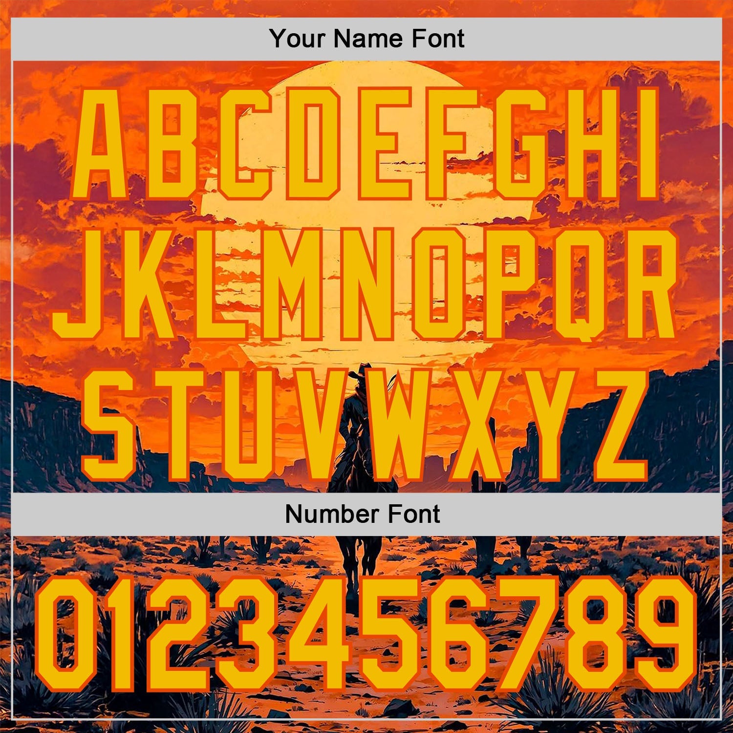 Custom Orange Yellow Texas Cowboy Sunset Southwest Landscape City Edition Authentic Baseball Jersey view 5
