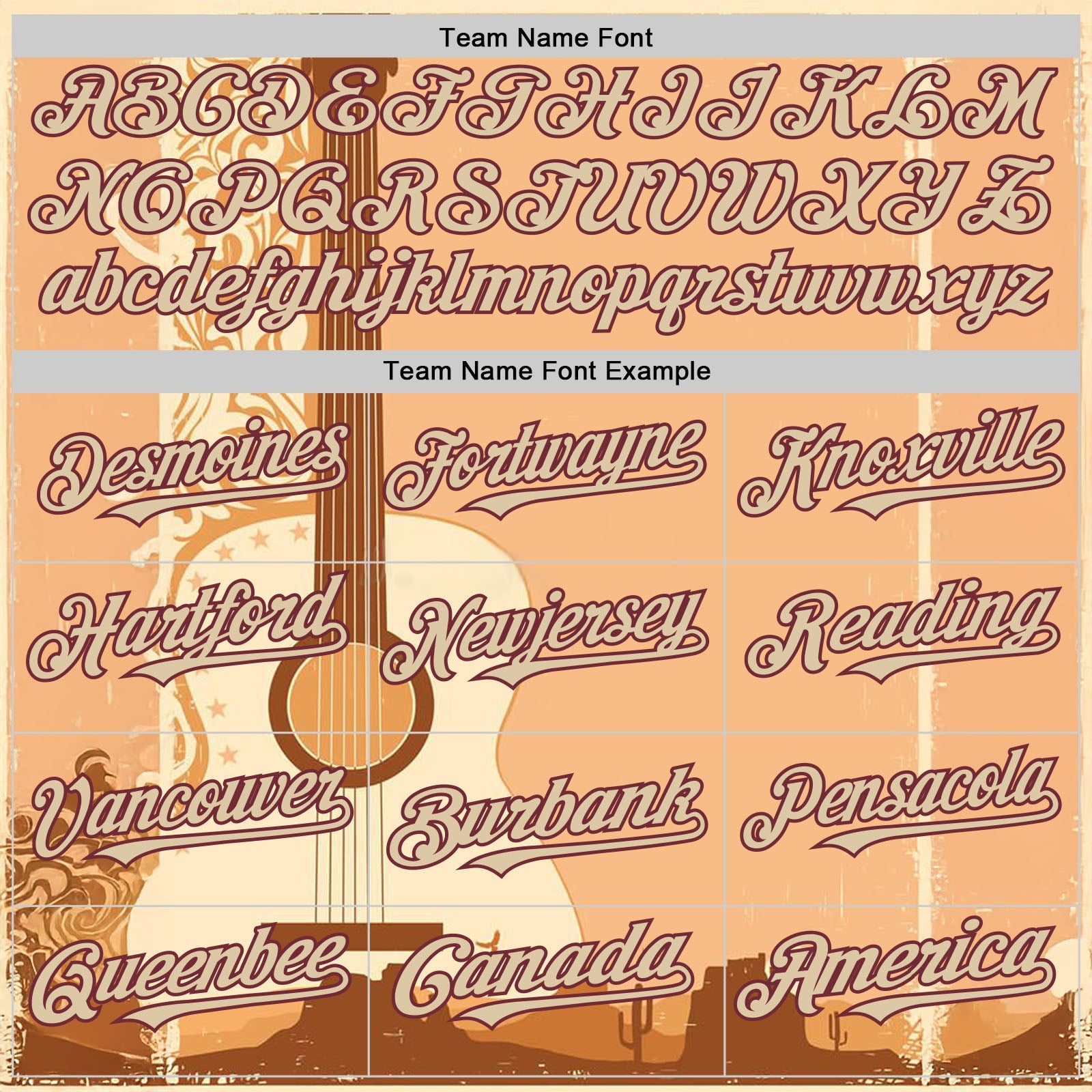 Custom City Cream Burgundy Texas Sunset Southwest Landscape Guitar City Edition Authentic Baseball Jersey view 4