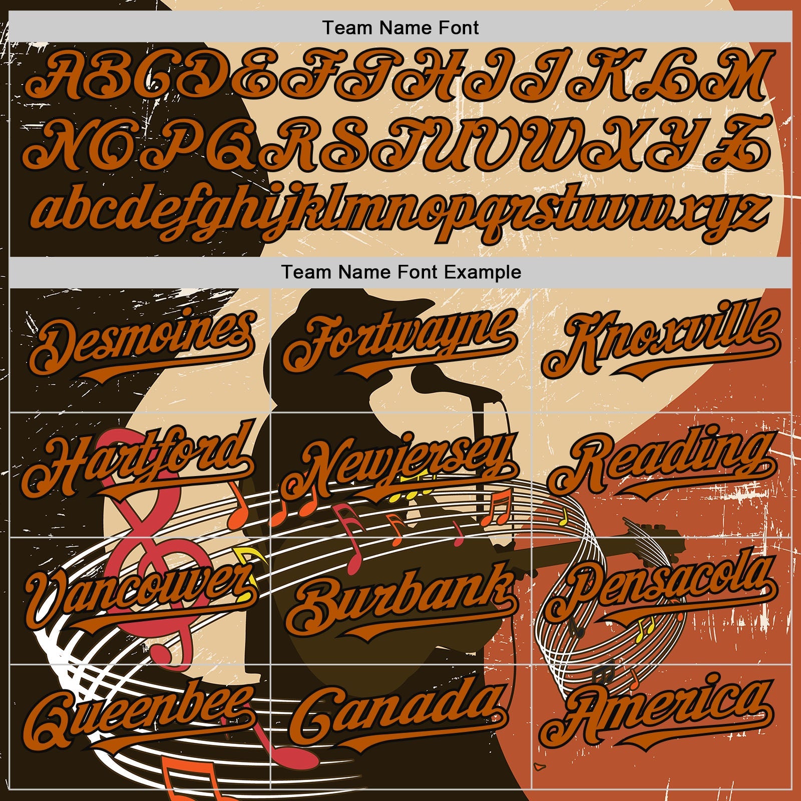 Custom City Cream Texas Orange-Black Texas Guitar City Edition Authentic Baseball Jersey view 4