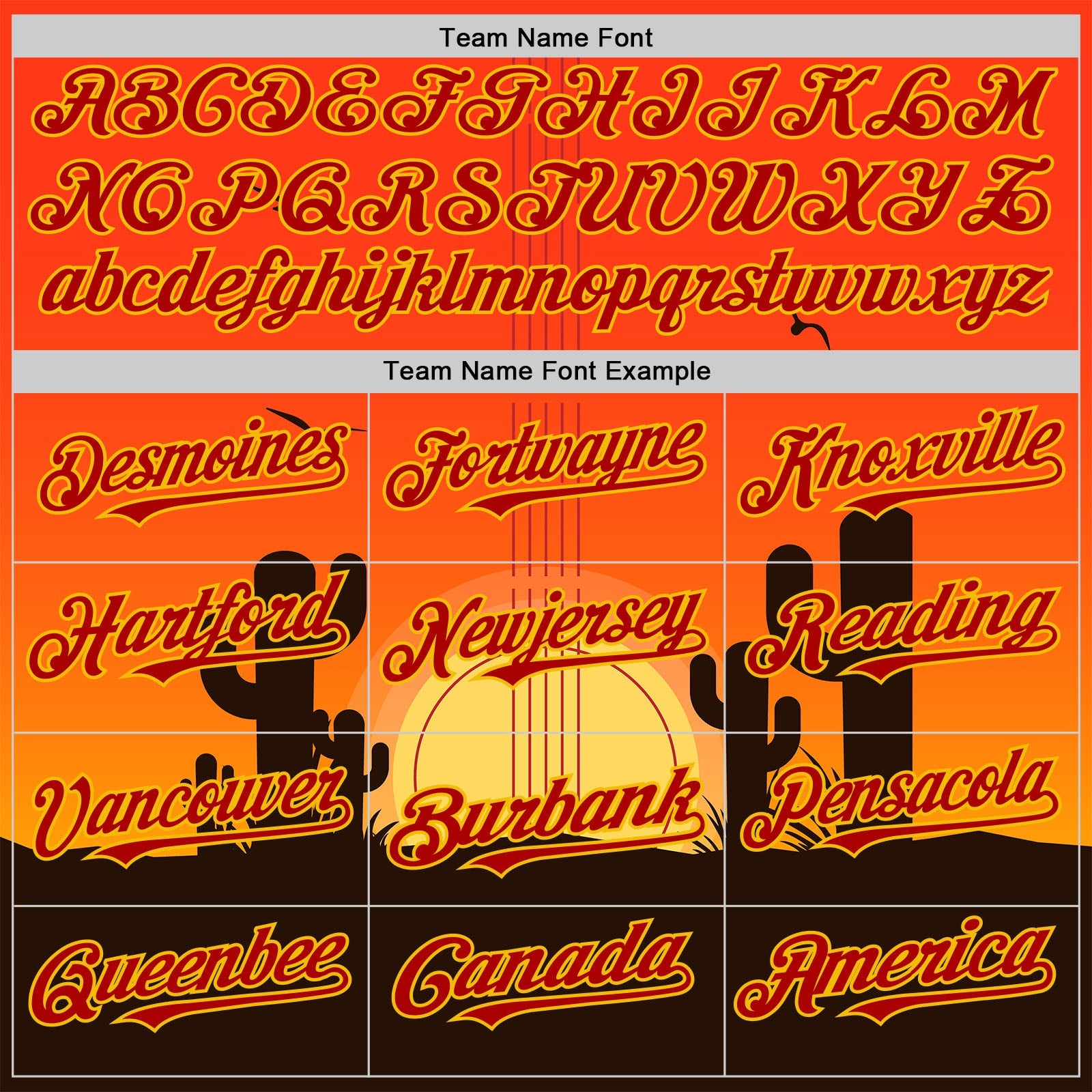 Custom Orange Red Yellow-Black Texas Sunset Southwest Landscape Guitar City Edition Authentic Baseball Jersey view 4
