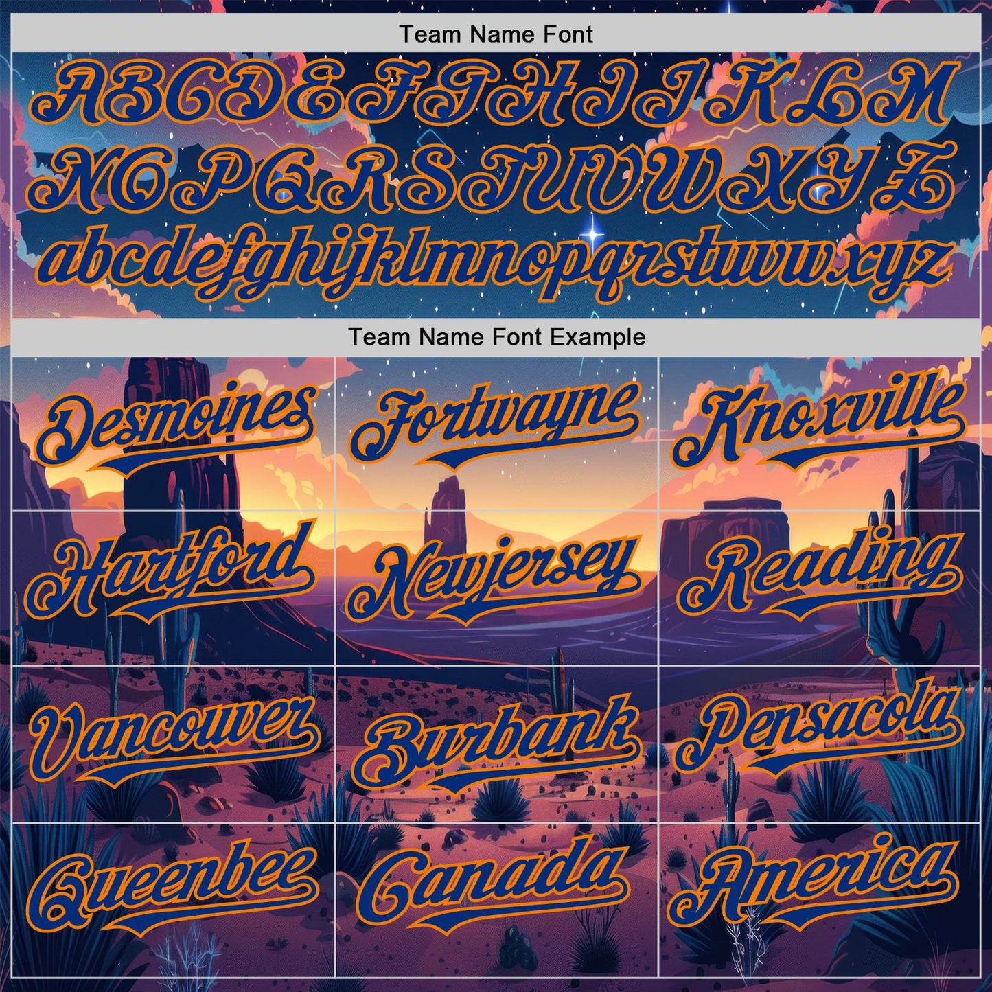 Custom Blue Royal-Bay Orange Texas Sunset Night Landscape City Edition Authentic Baseball Jersey view 4
