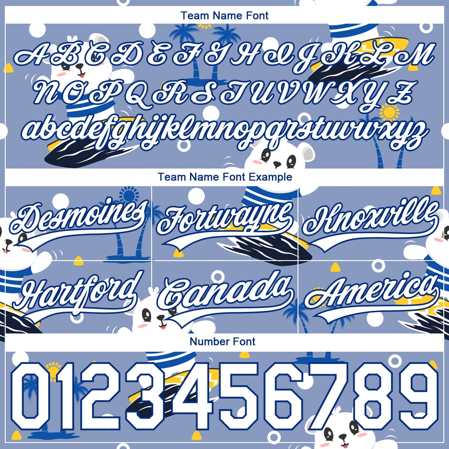 Custom Light Blue White-Royal 3D Pattern Hawaii Palm Trees And Bears Surfing Authentic Basketball Shorts view 3