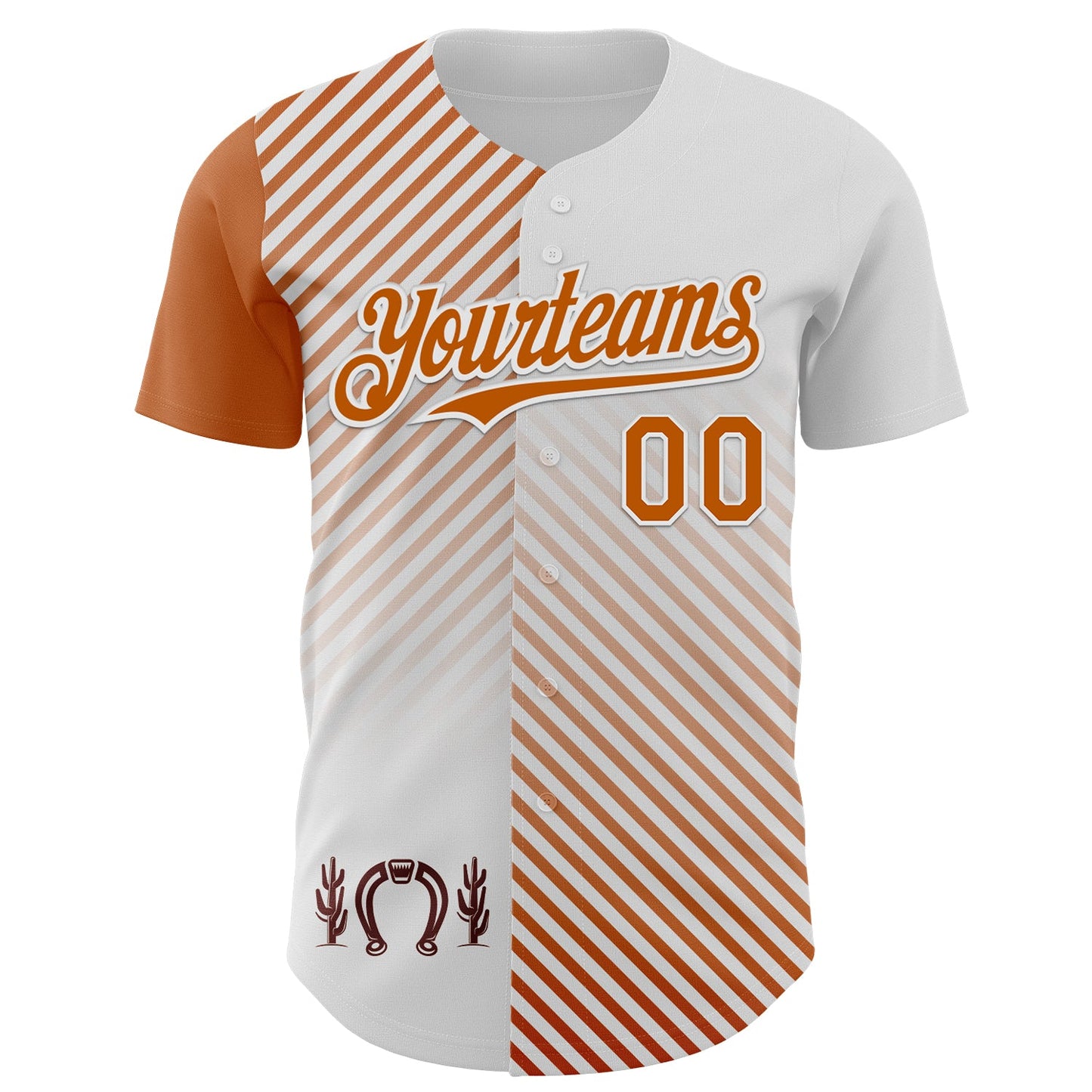 Custom White Texas Orange Texas Stripe City Edition Authentic Baseball Jersey view 2