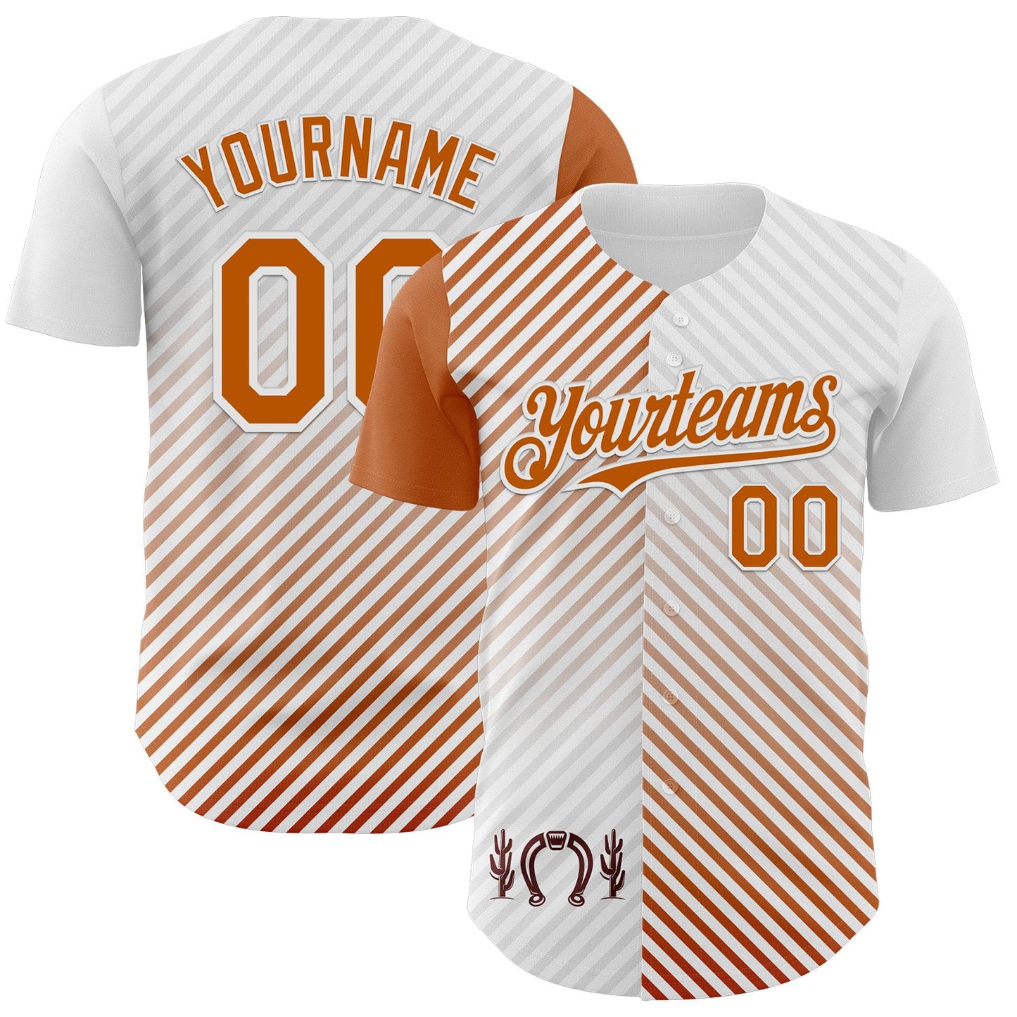 Custom White Texas Orange Texas Stripe City Edition Authentic Baseball Jersey - Main View