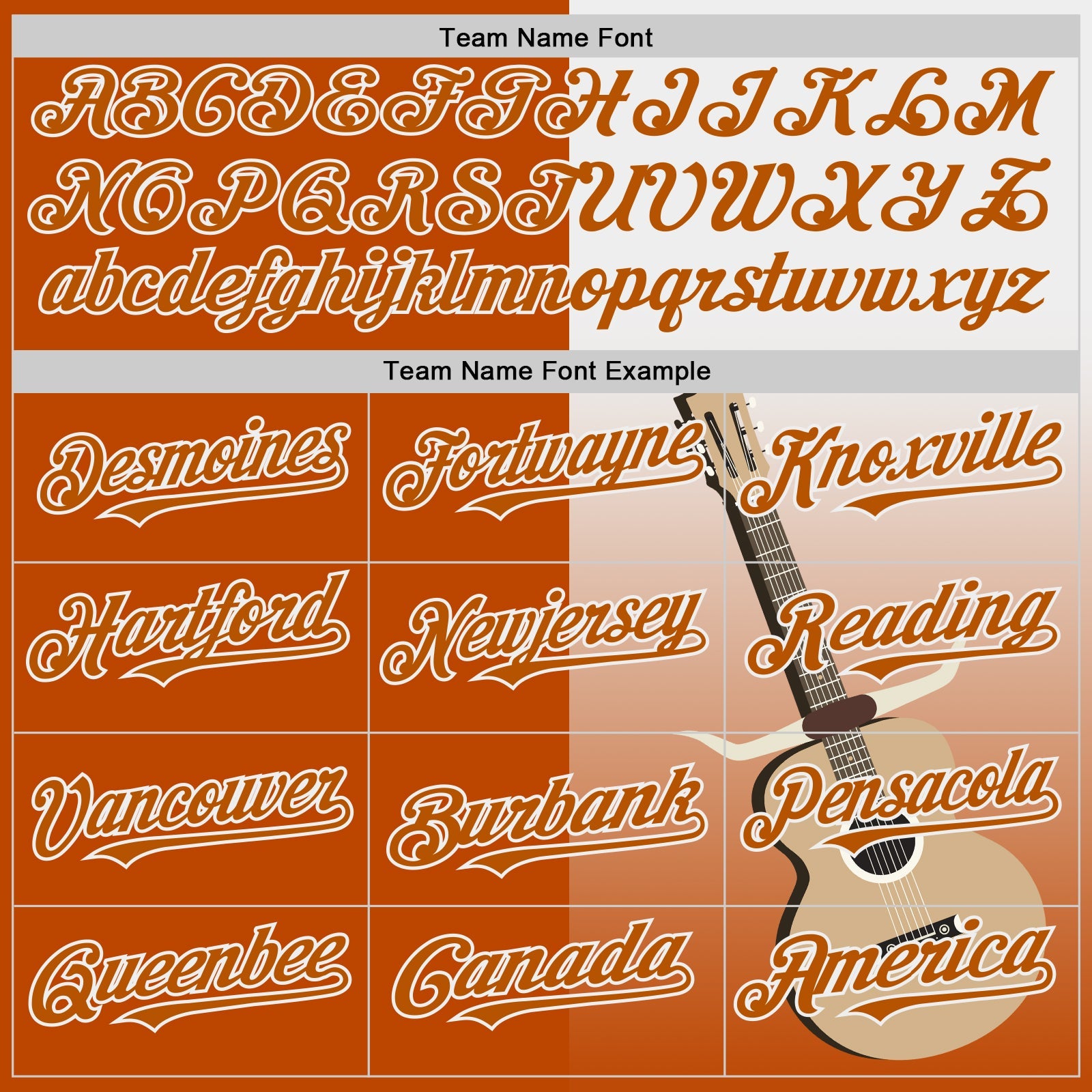 Custom Texas Orange White Texas Guitar City Edition Authentic Baseball Jersey view 4