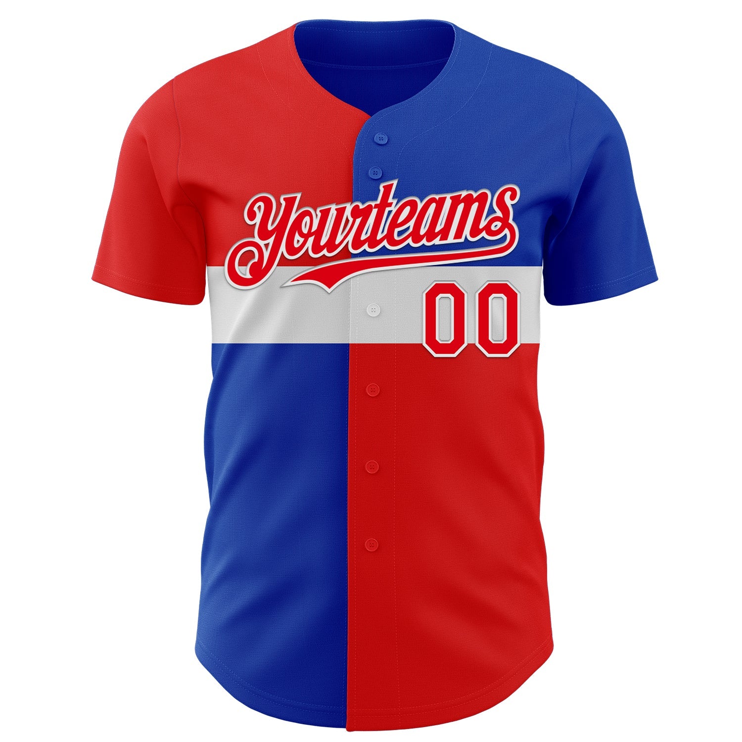 Custom Blue Fire Red-White Texas Flag City Edition Authentic Baseball Jersey view 2