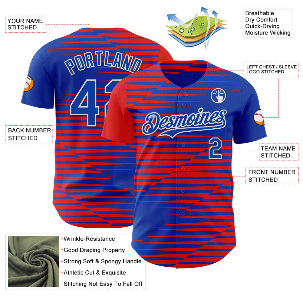 Custom Thunder Blue Red-White Texas Flag Stripe City Edition Authentic Baseball Jersey view 3