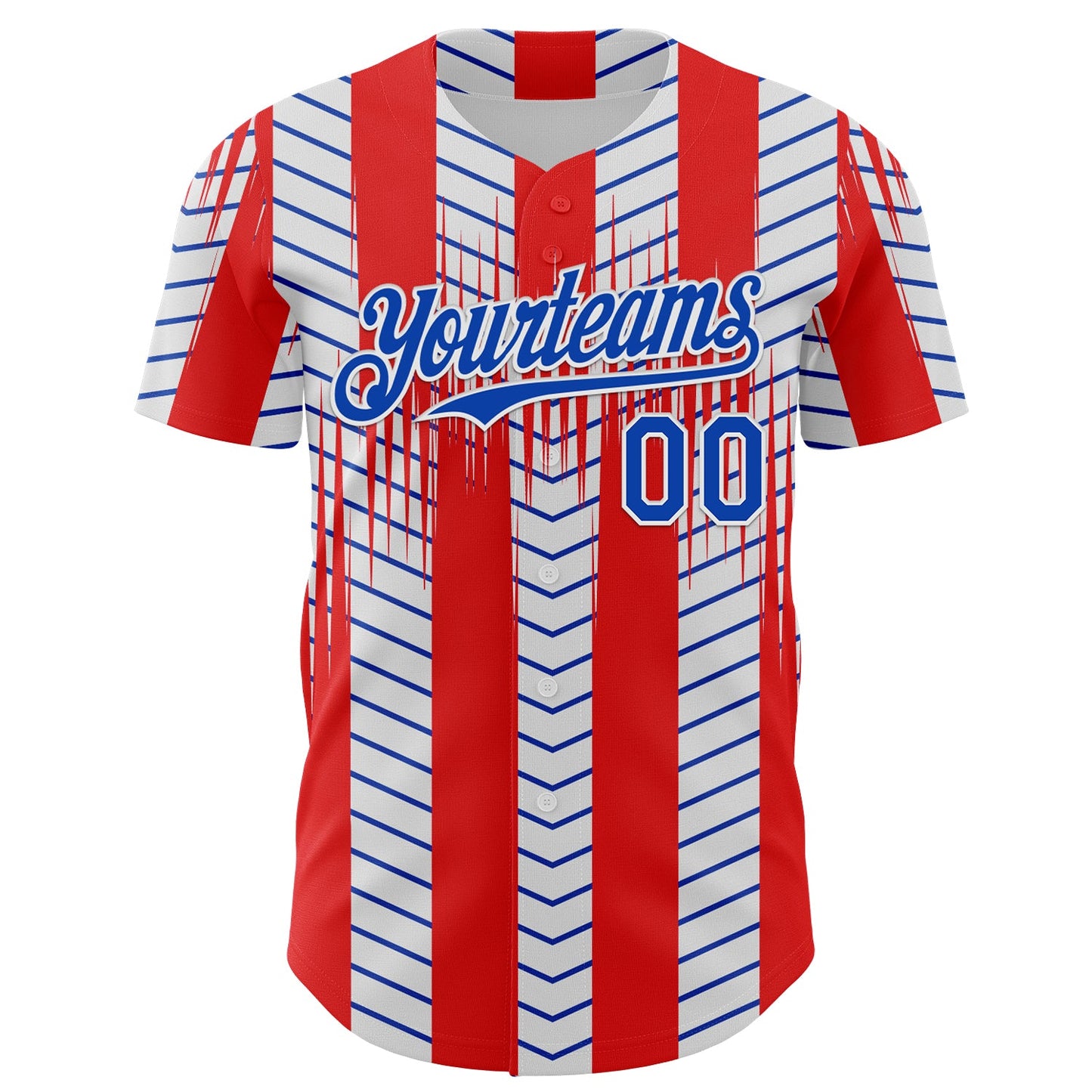 Custom Red Thunder Blue-White Texas Flag Stripe City Edition Authentic Baseball Jersey view 2