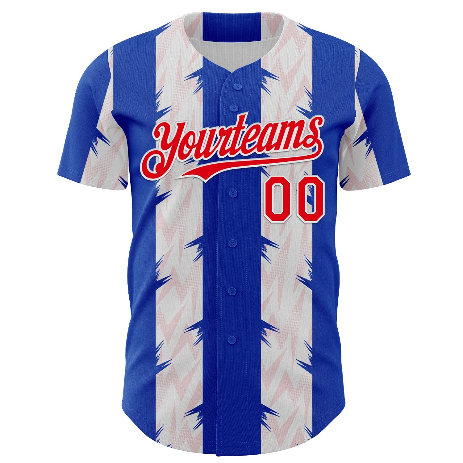 Custom Blue Fire Red-White Texas Flag Stripe City Edition Authentic Baseball Jersey view 2