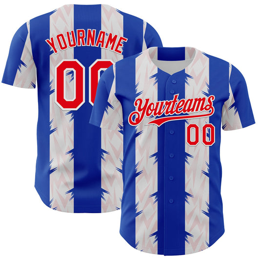 Custom Blue Fire Red-White Texas Flag Stripe City Edition Authentic Baseball Jersey - Main View