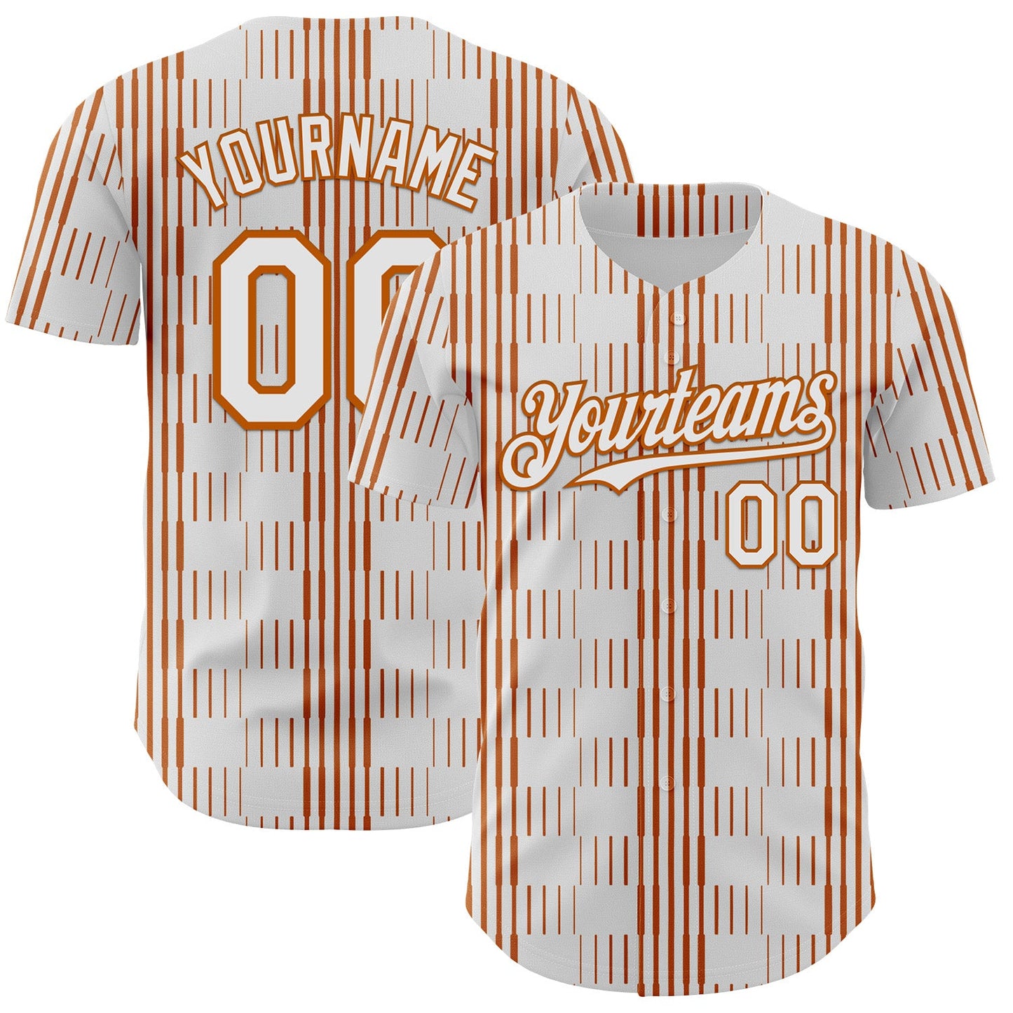 Custom White Texas Orange Texas Flag Stripe City Edition Authentic Baseball Jersey - Main View
