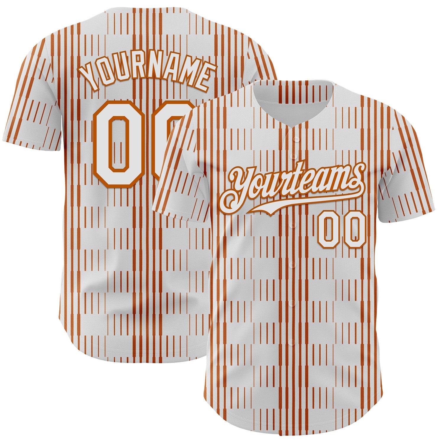 Custom White Texas Orange Texas Flag Stripe City Edition Authentic Baseball Jersey - Main View