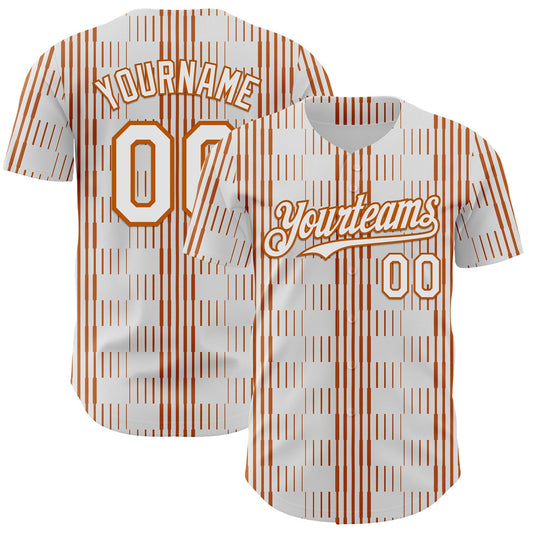 Custom White Texas Orange Texas Flag Stripe City Edition Authentic Baseball Jersey - Main View