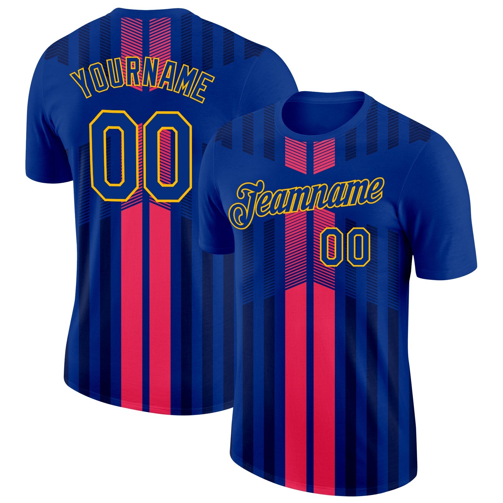 Custom Royal Gold-Red France Performance T-Shirt - Main View