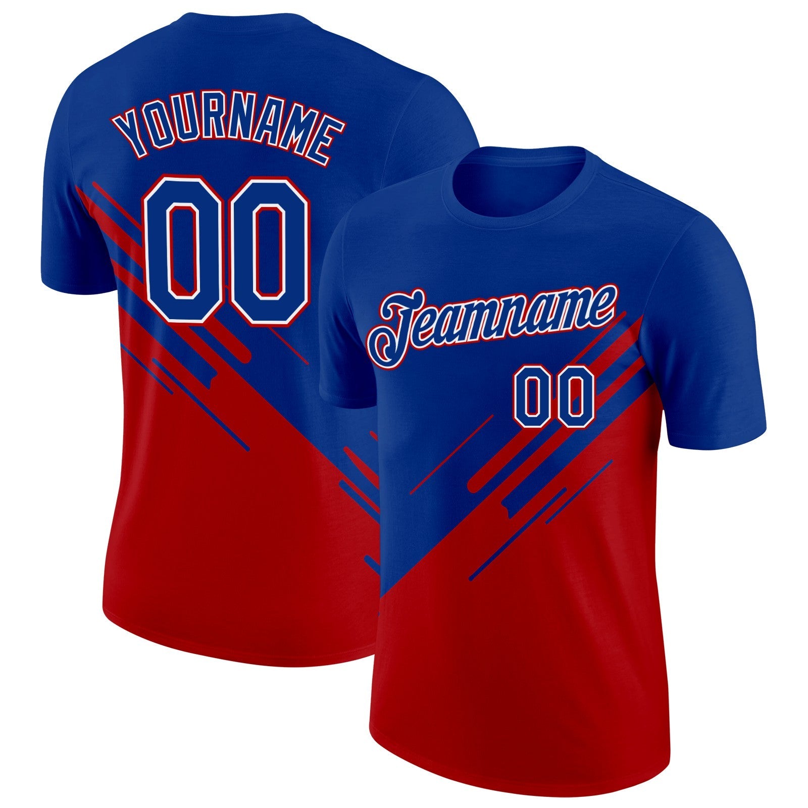 Custom Royal White-Red France Performance T-Shirt - Main View
