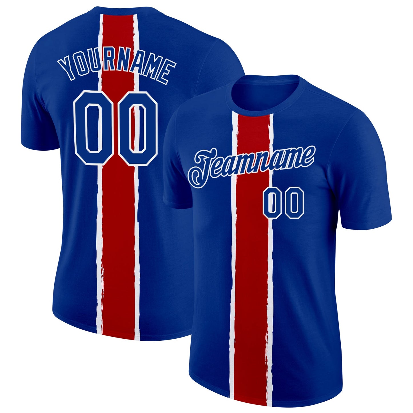 Custom Royal White-Red France Performance T-Shirt - Main View
