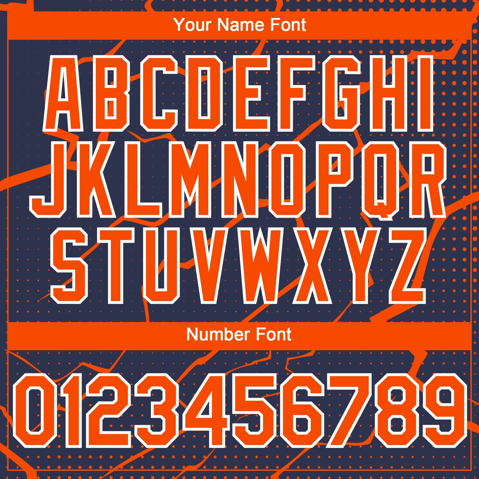 Custom Navy Orange-White Lightning Polka Dot Authentic Baseball Jersey view 5