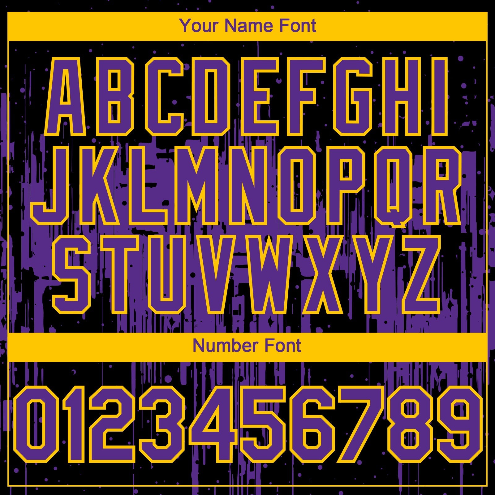 Custom Black Purple-Yellow Dripping Splatter Paint Authentic Baseball Jersey view 5
