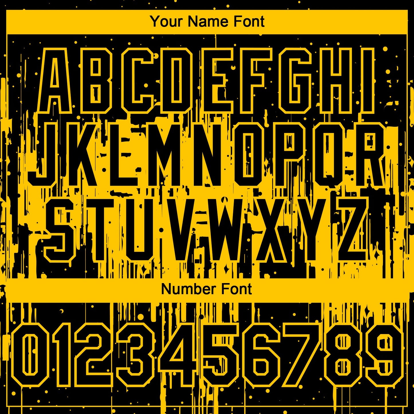 Custom Black Yellow Dripping Splatter Paint Authentic Baseball Jersey view 5