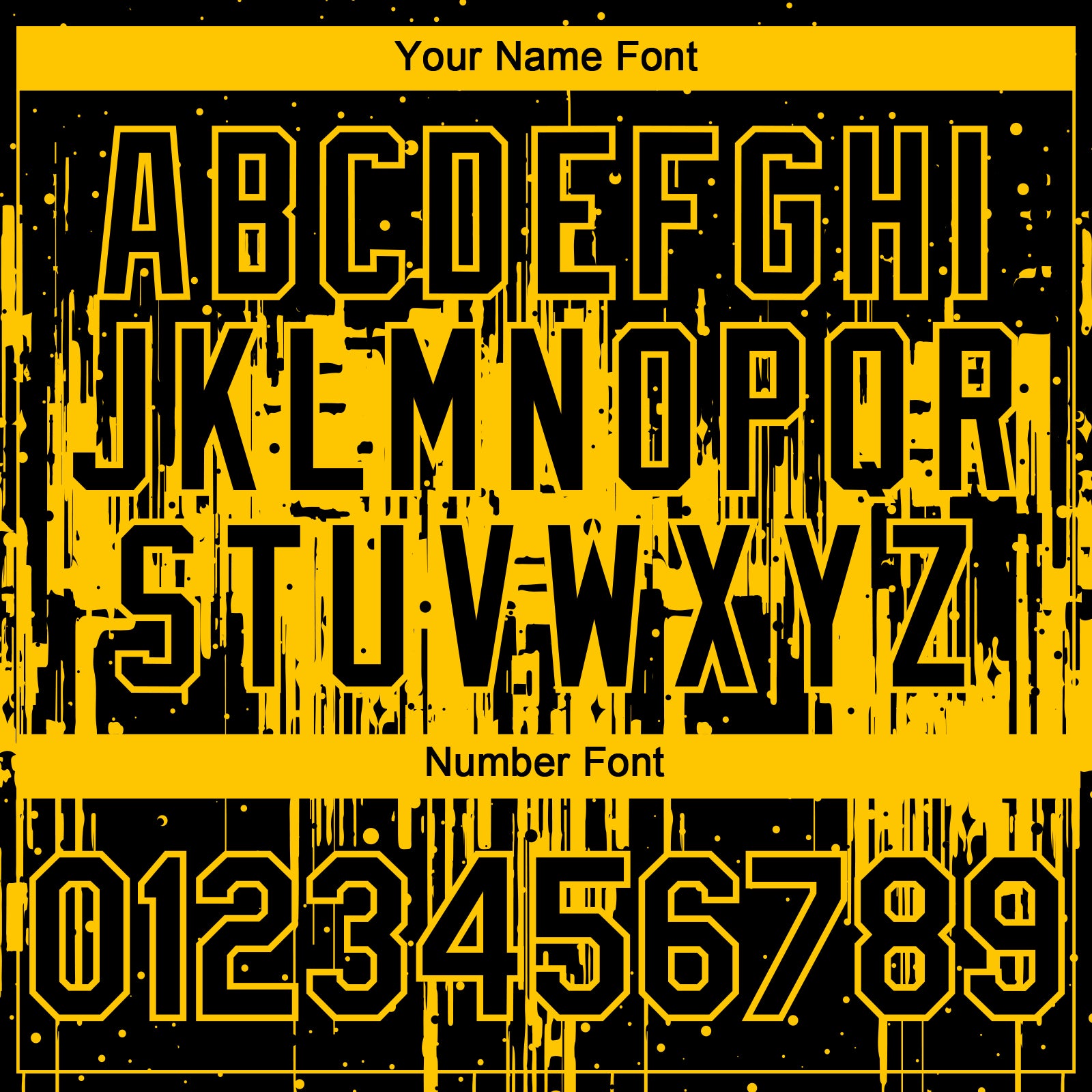 Custom Black Yellow Dripping Splatter Paint Authentic Baseball Jersey view 5