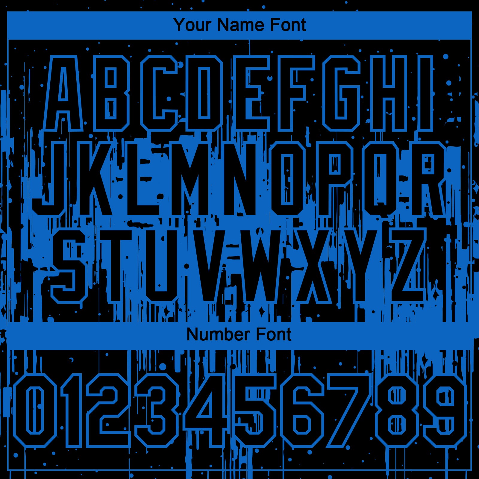 Custom Black Blue Dripping Splatter Paint Authentic Baseball Jersey view 5