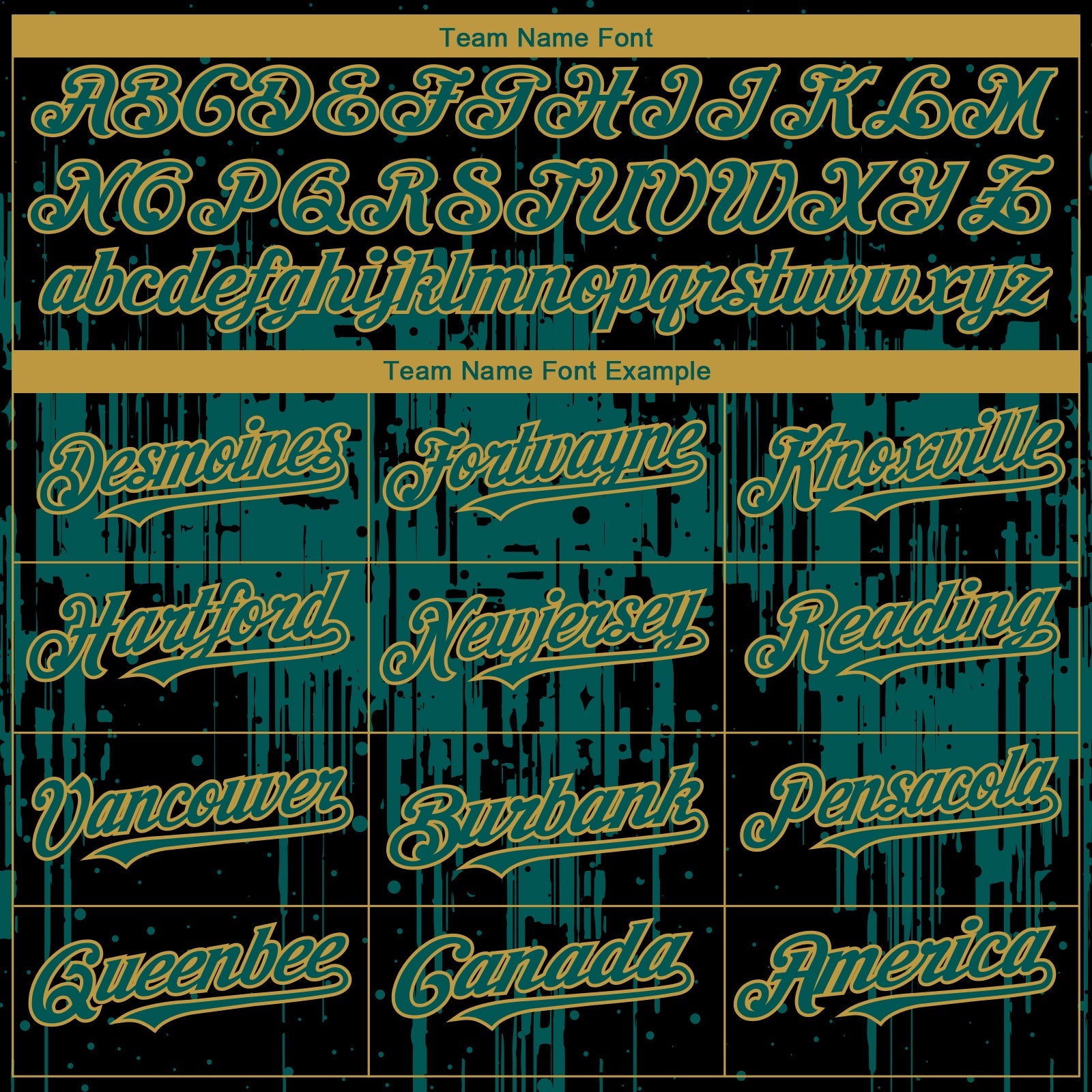 Custom Black Midnight Green-Old Gold Dripping Splatter Paint Authentic Baseball Jersey view 4