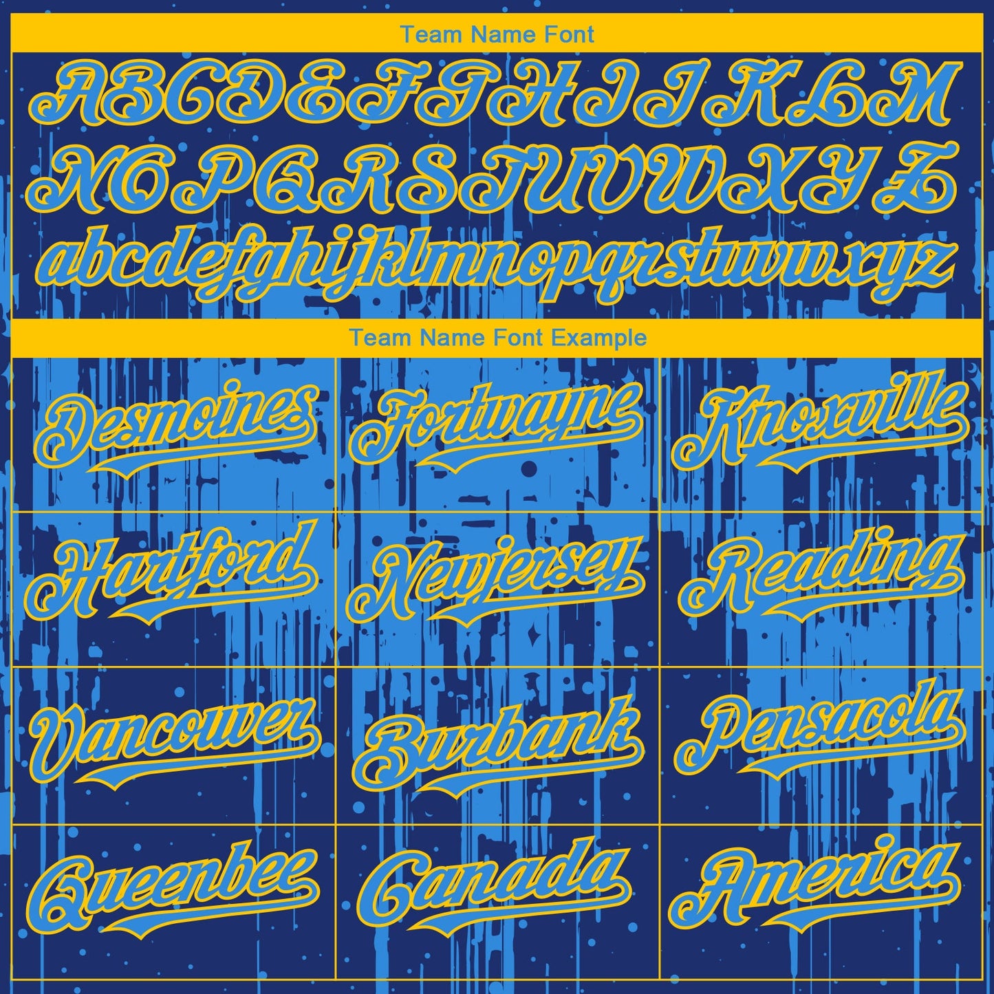 Custom Royal Powder Blue-Yellow Dripping Splatter Paint Authentic Baseball Jersey view 4